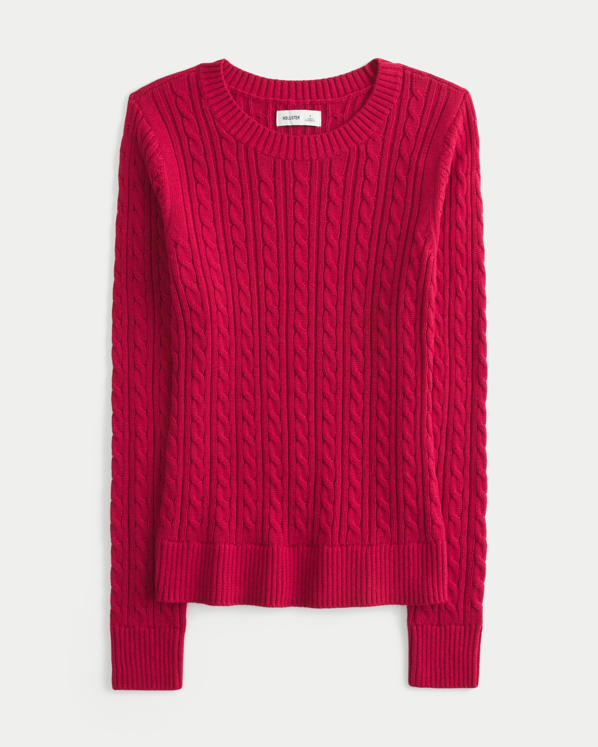 Cable-Knit Crew Sweater Product Image