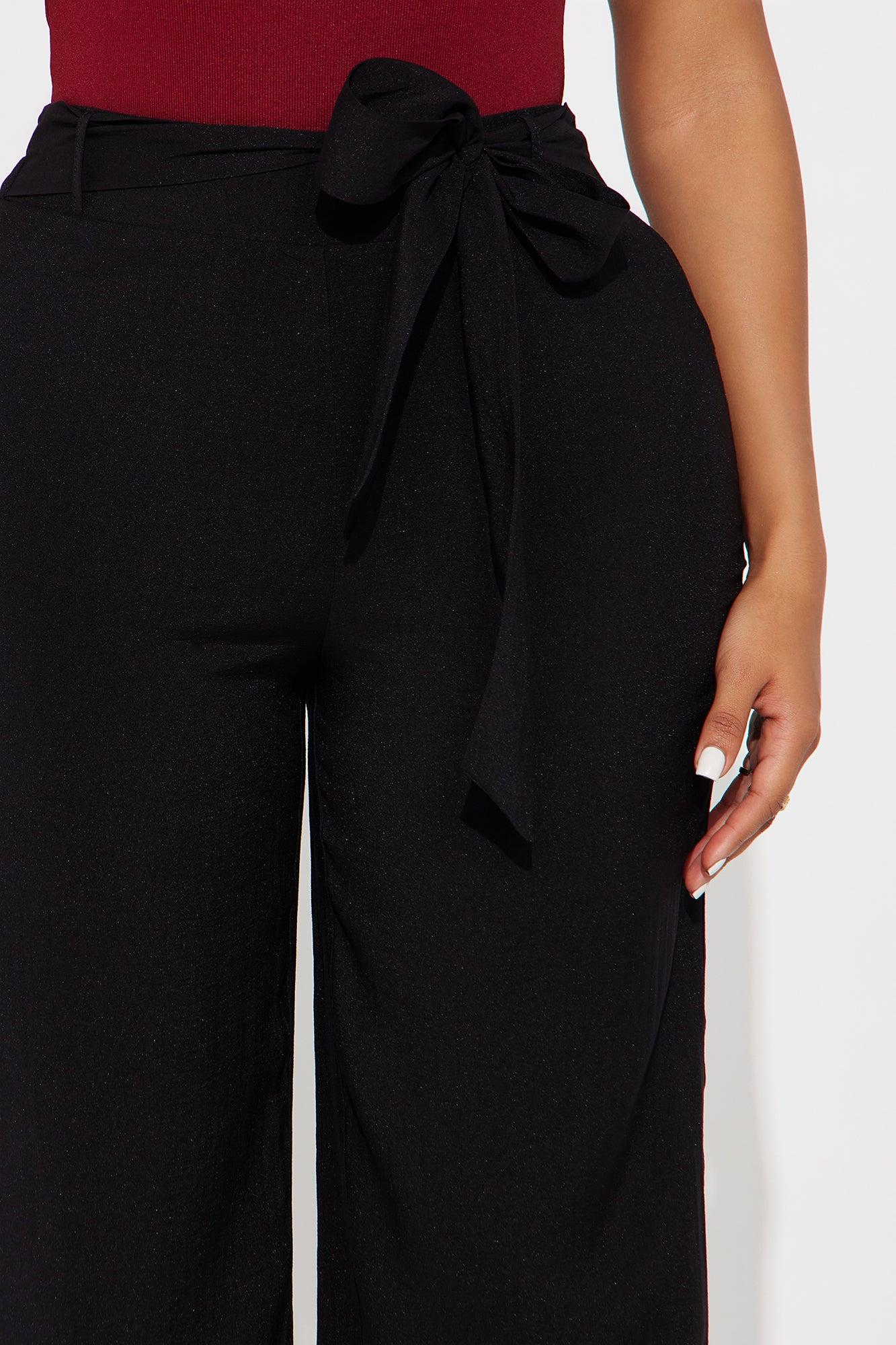Chantel Tie Waist Pant - Black Product Image