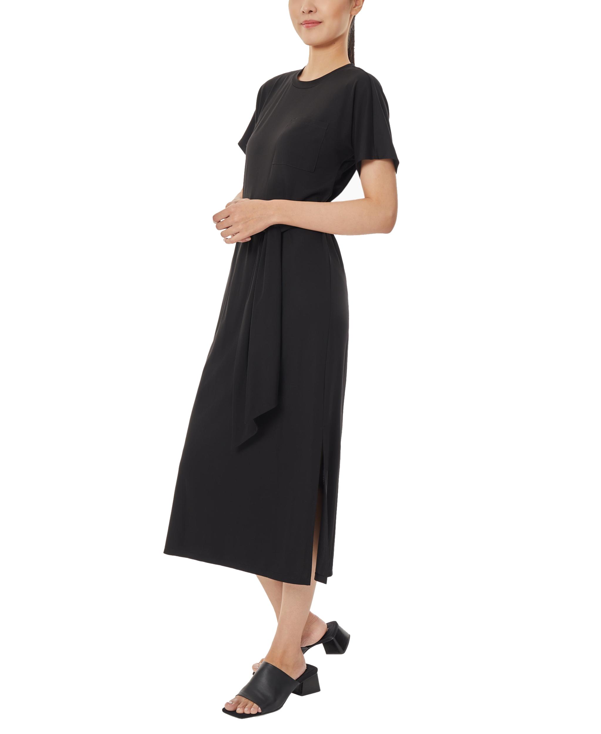 Knit Shirt Dress with Waist Tie Product Image