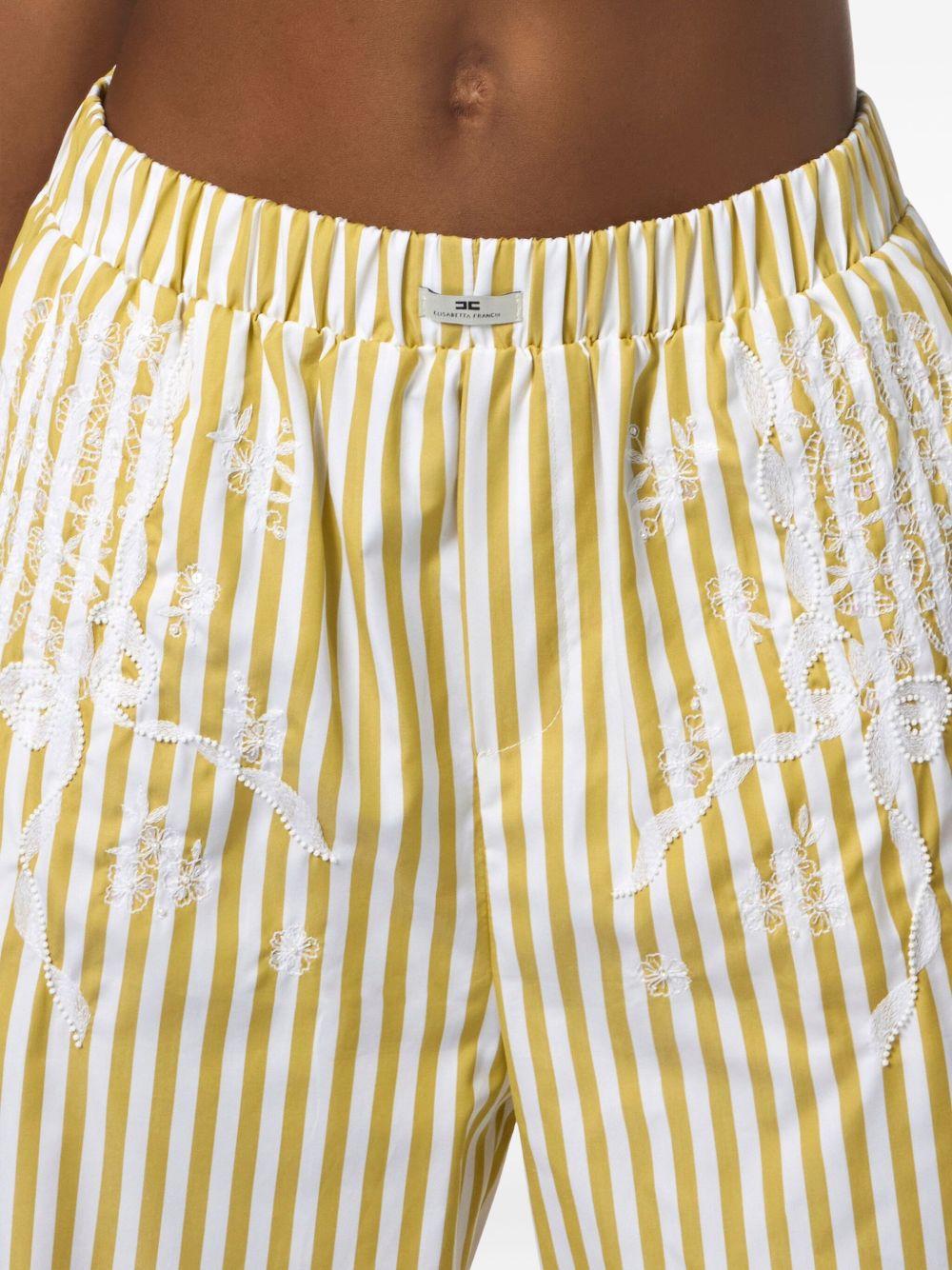 poplin embroidered trousers Product Image