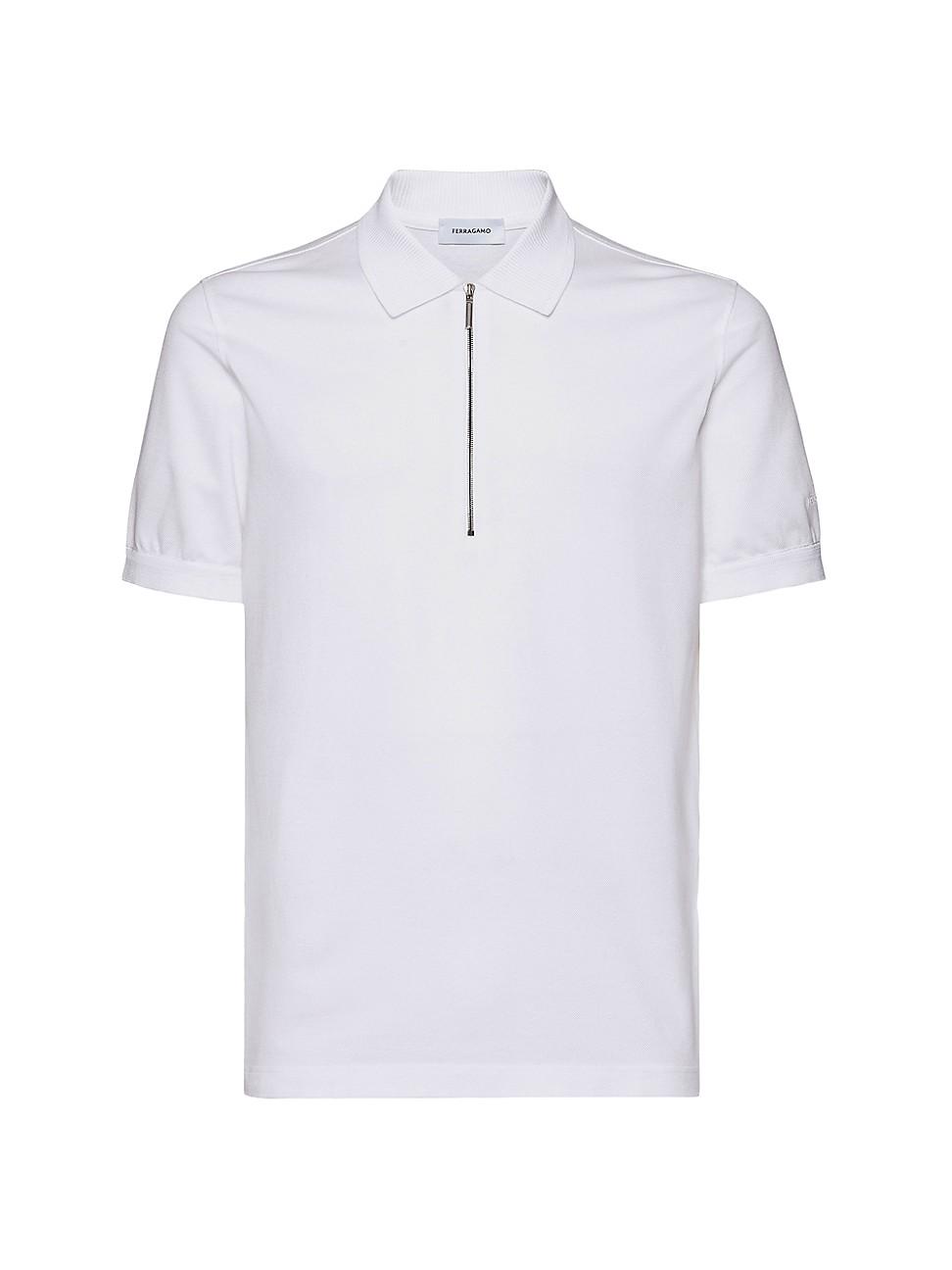 Mens Zip-Front Cotton Polo Product Image