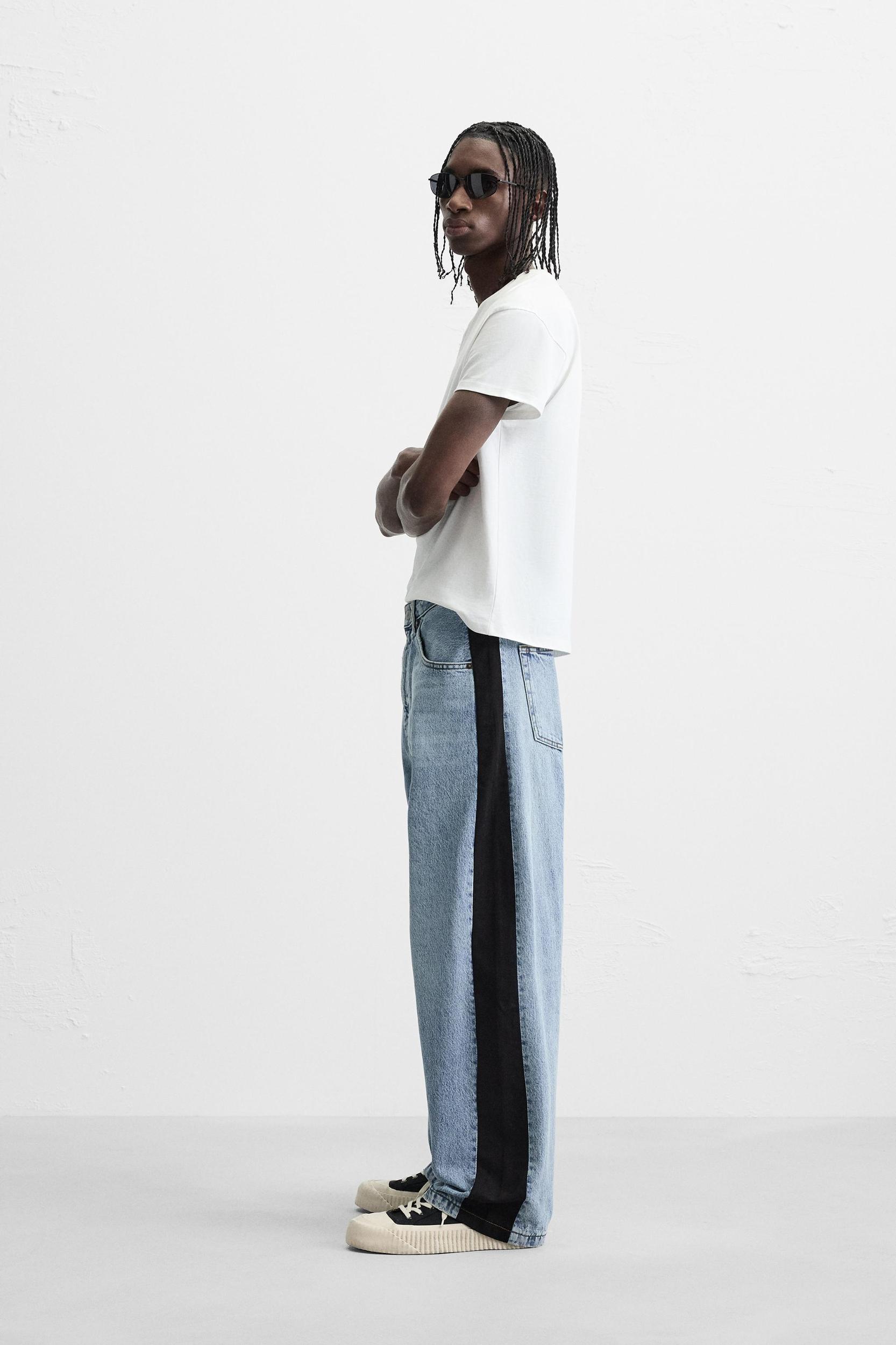 BAGGY FIT STRIPE JEANS Product Image