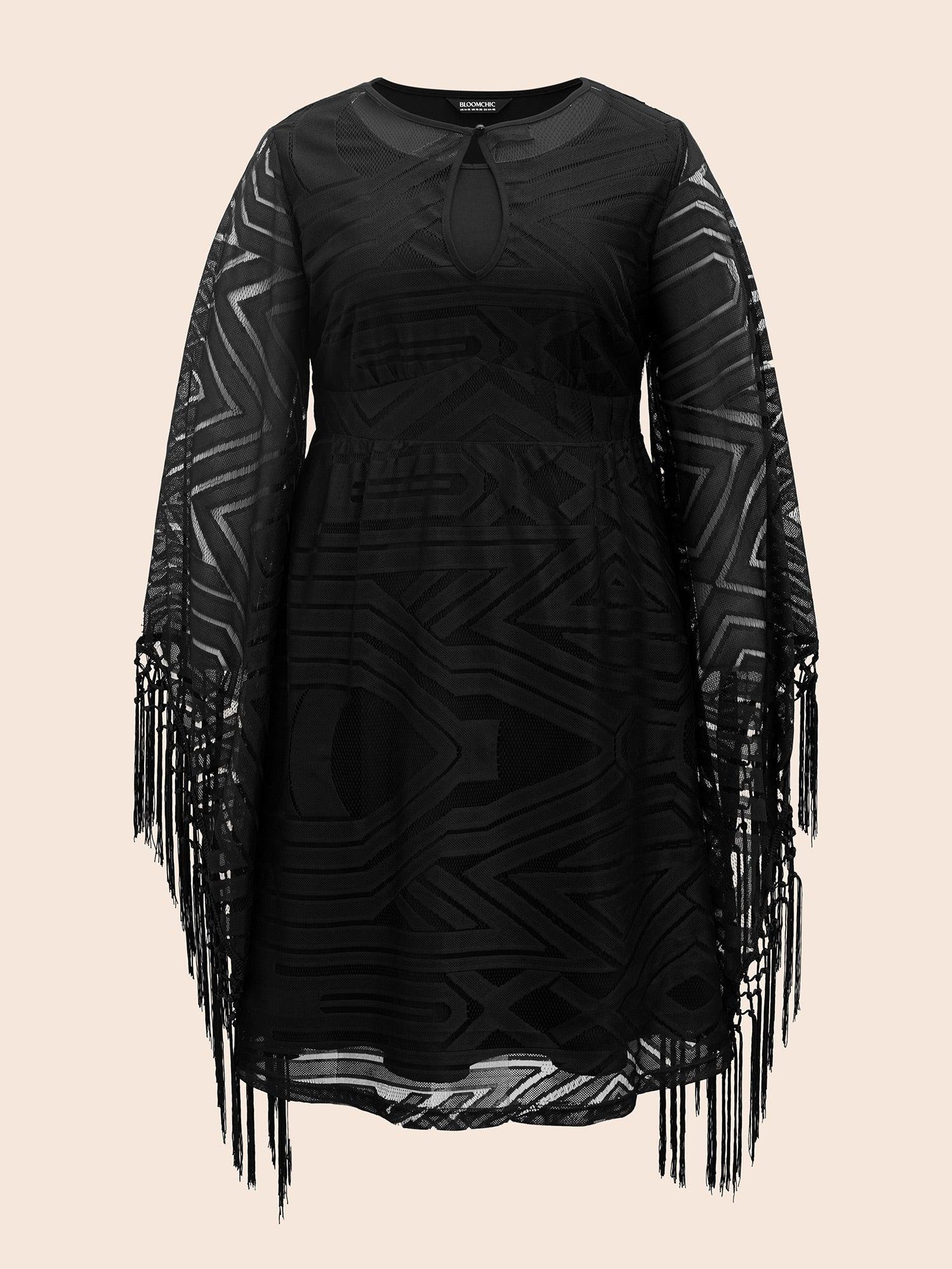 Stretch Fabric Bell Sleeves Midi Dress Female Product Image