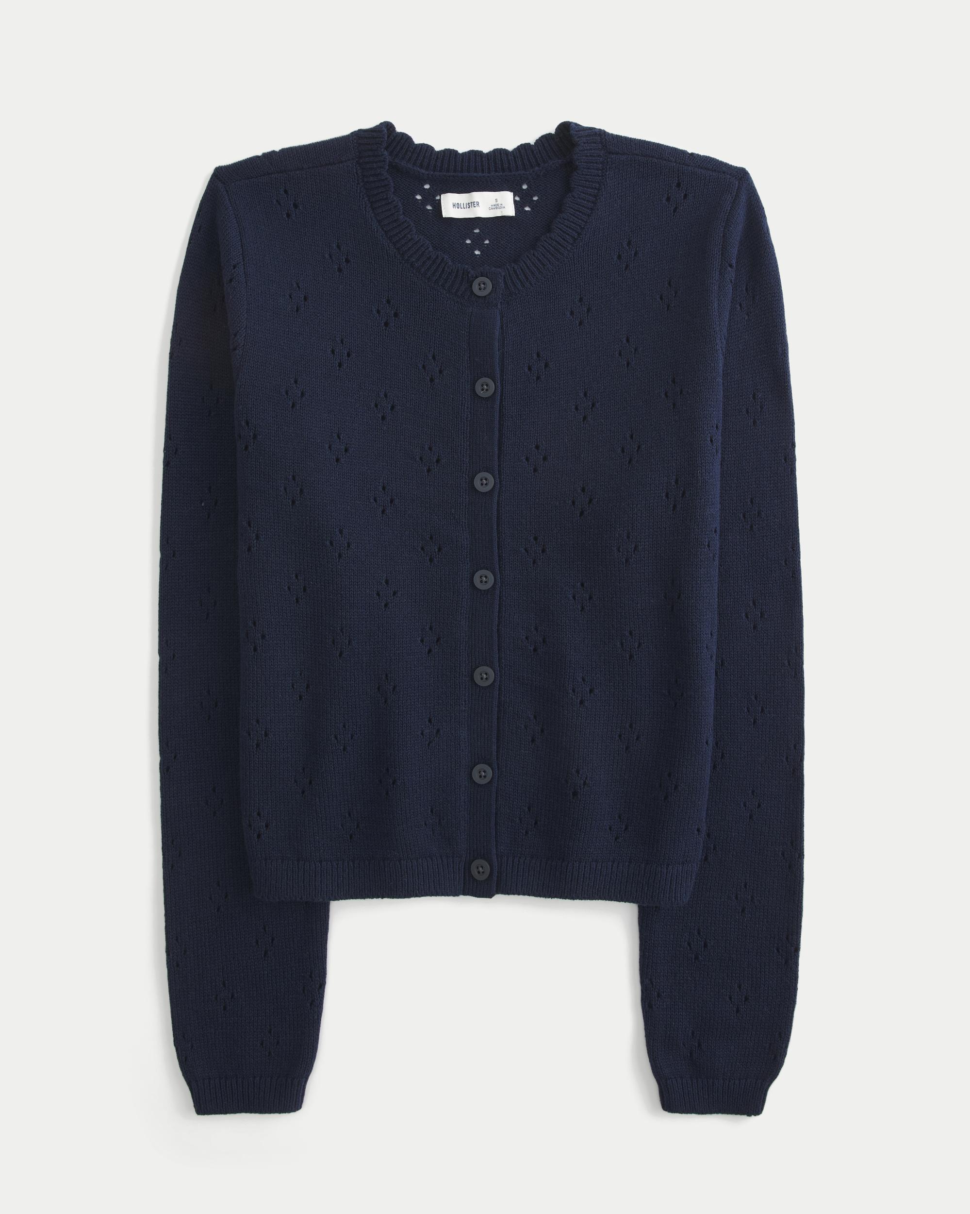 Eyelet Crew Cardigan Product Image