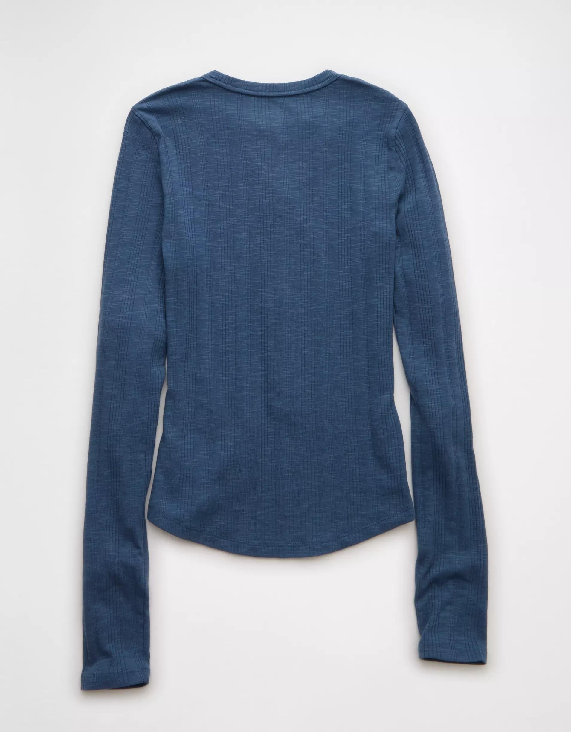 AE Long Sleeve Henley T-Shirt Product Image