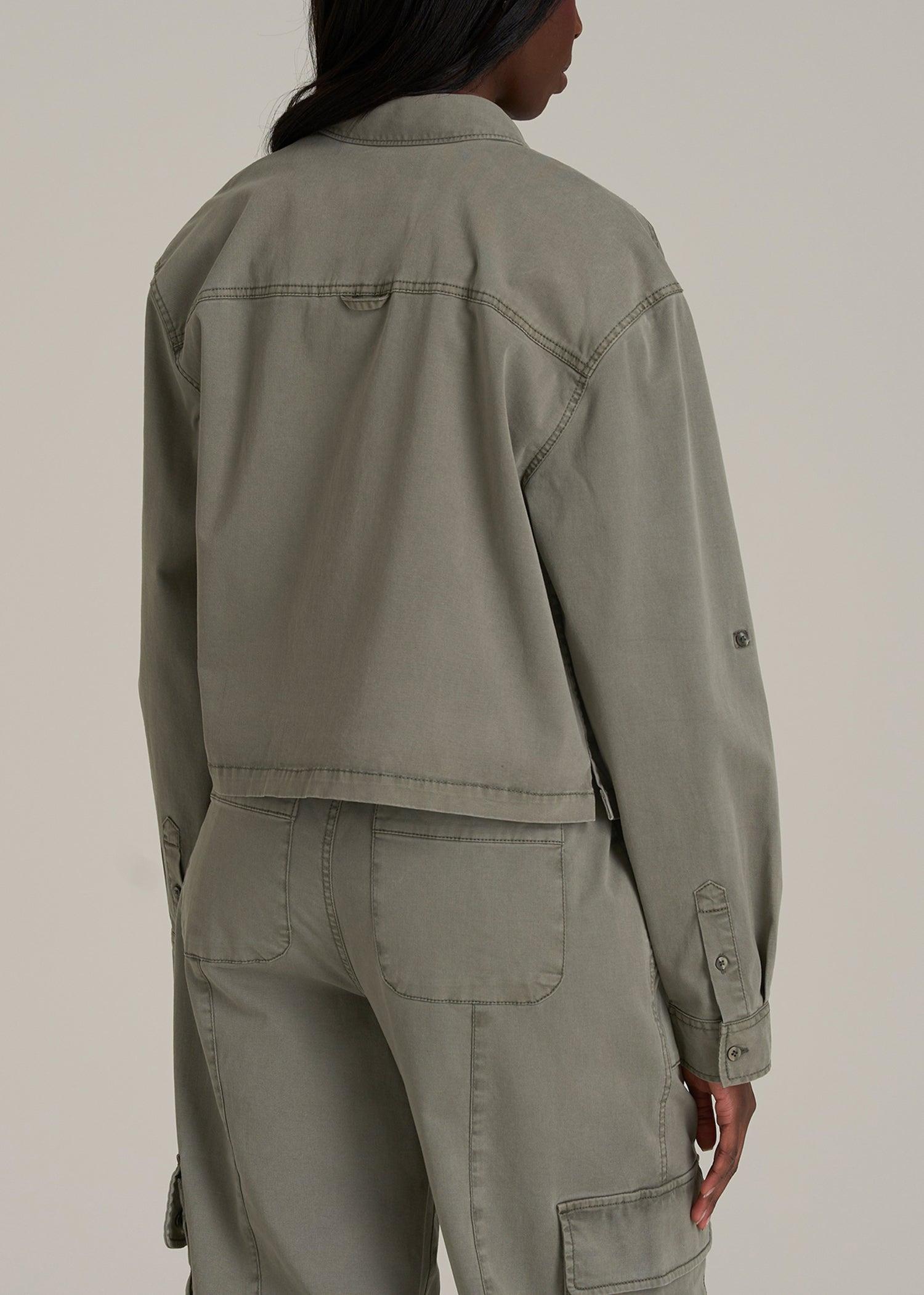 Garment Dyed Utility Shirt for Tall Women in Camper Green Female Product Image