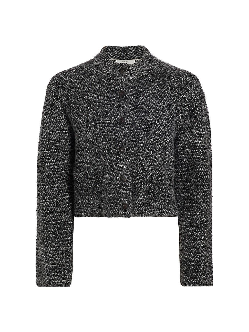 Womens Herringbone Textured Cardi Jacket Product Image