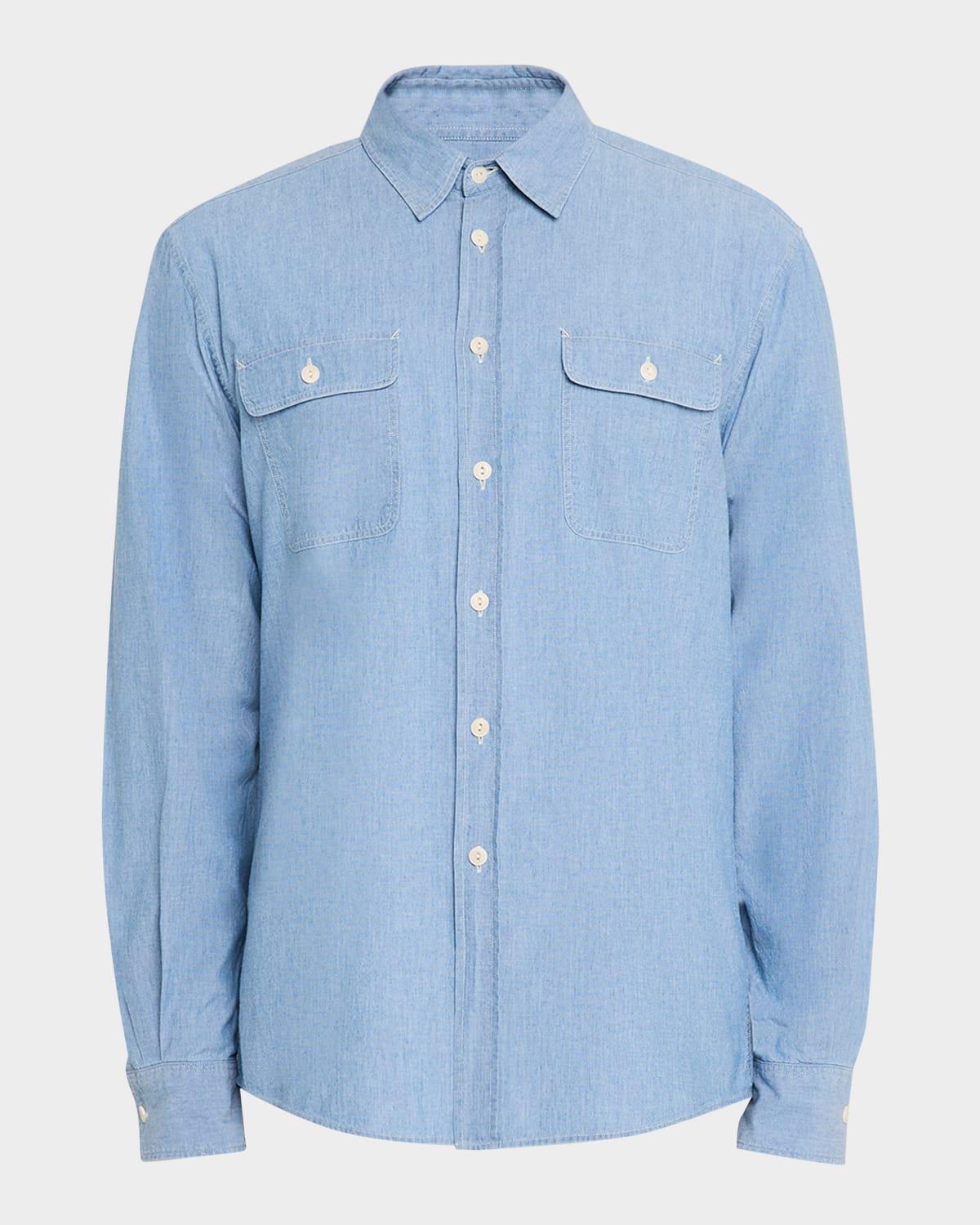 Mens Washed Chambray Sport Shirt Product Image