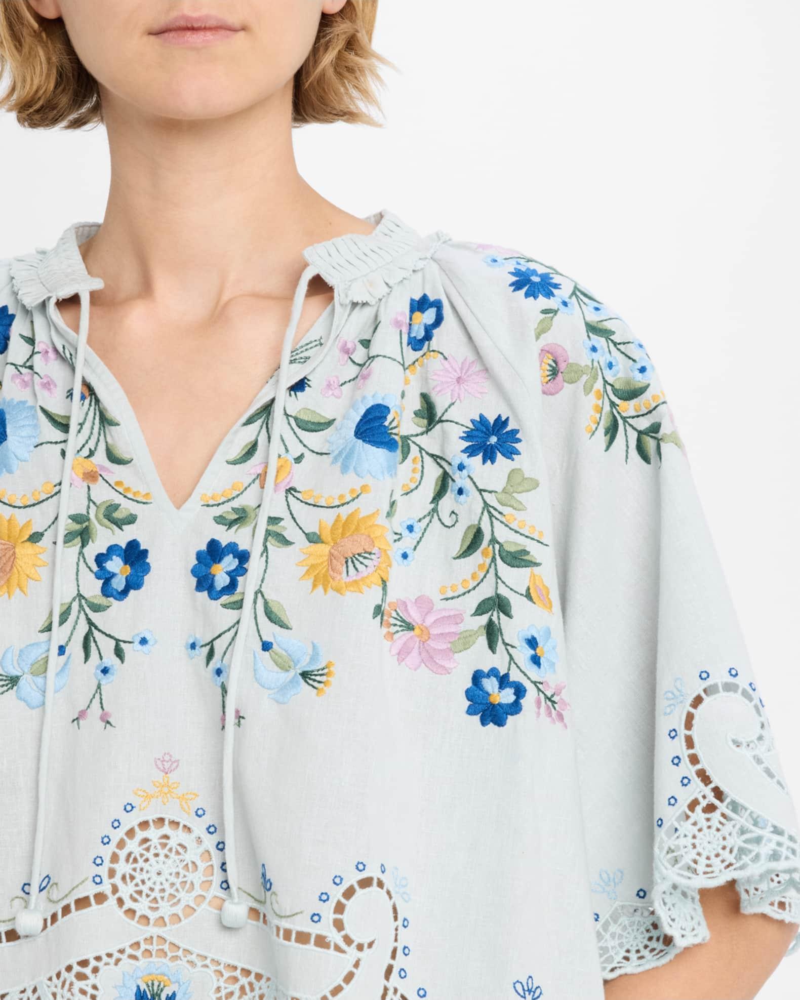 Celia Short-Sleeve Embroidered Top Product Image