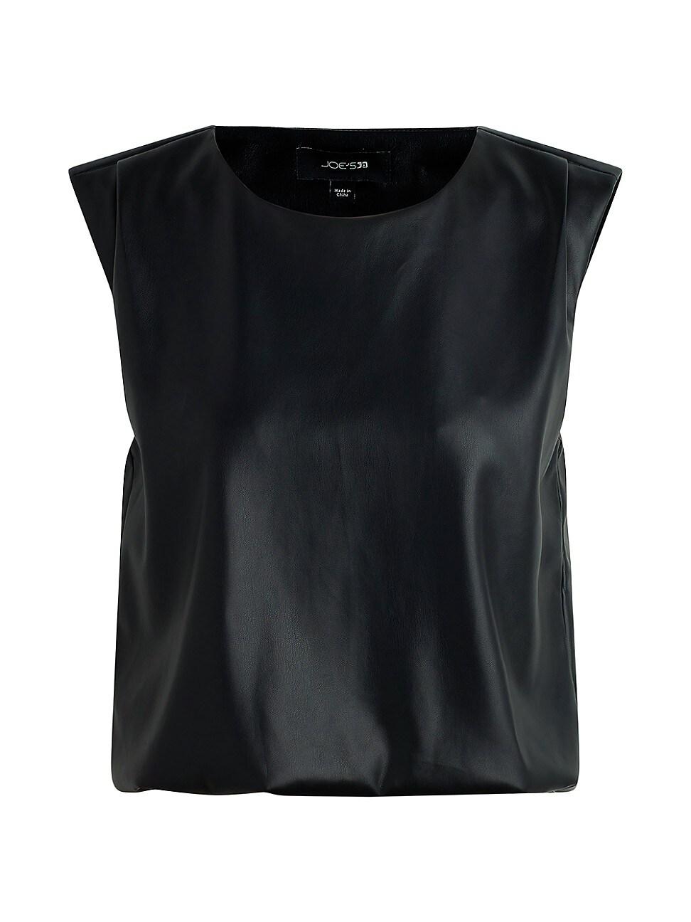 Womens Faux-Leather Shirt Product Image