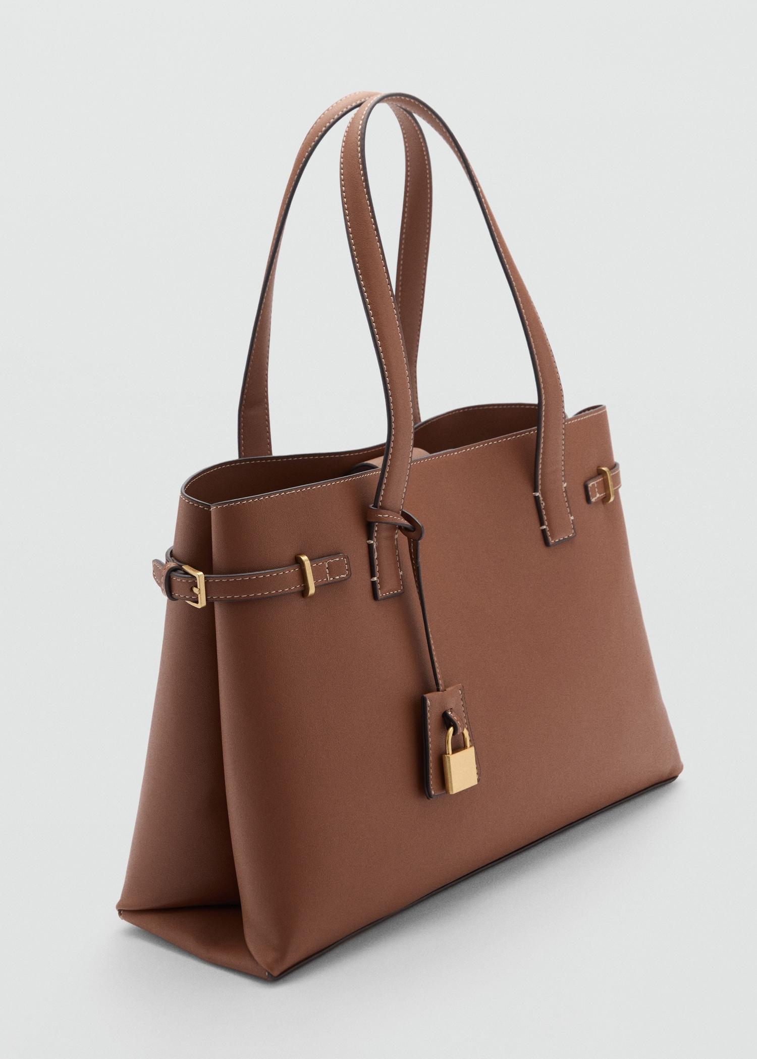 Shopper bag with padlock - Women | MANGO USA Product Image
