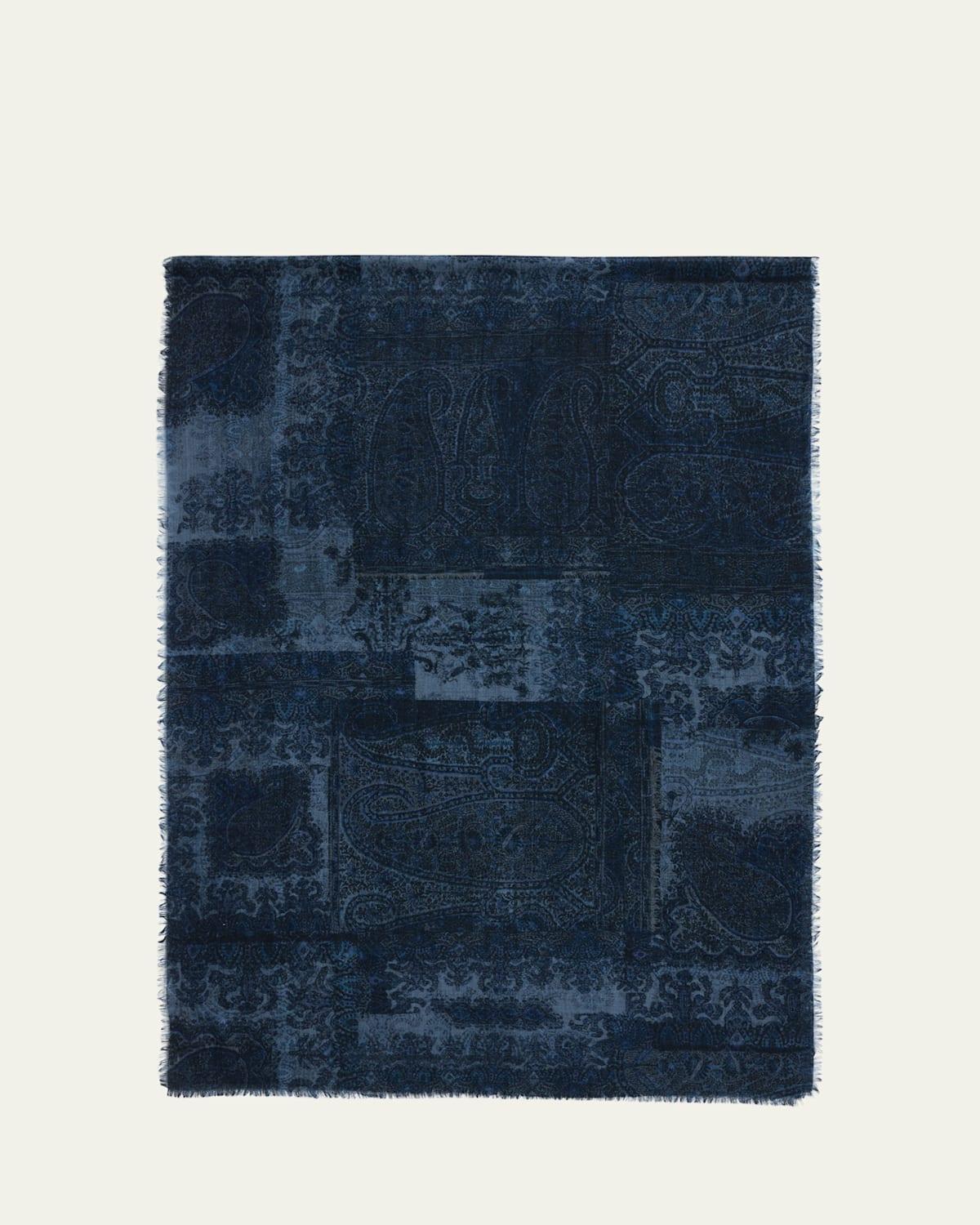 Mens Printed Wool Scarf Product Image