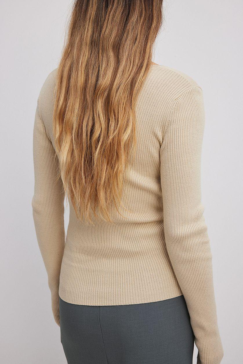 V-detail Light Rib Knitted Sweater Product Image