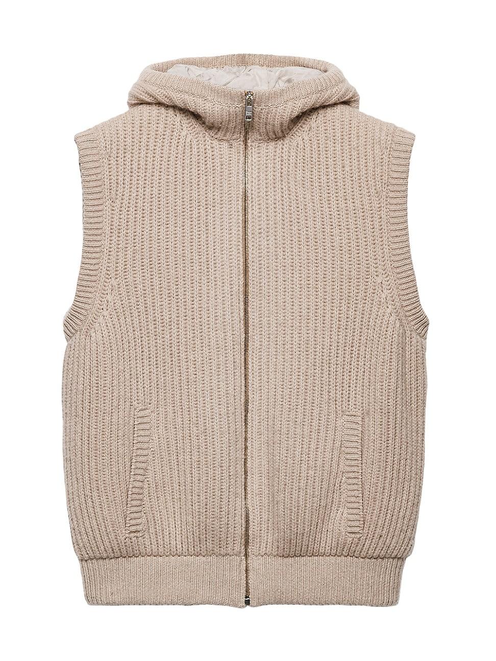Mens Cashmere Hoodie Vest Product Image