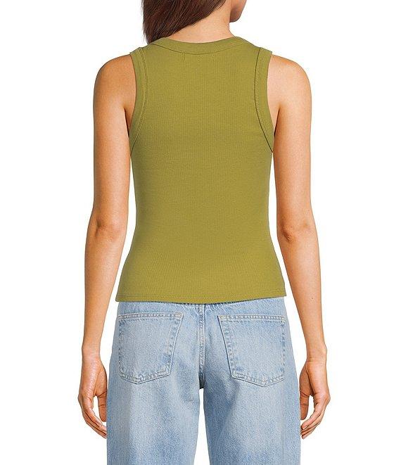 TOPSHOP Ribbed Knit Racerback Tank Top Product Image