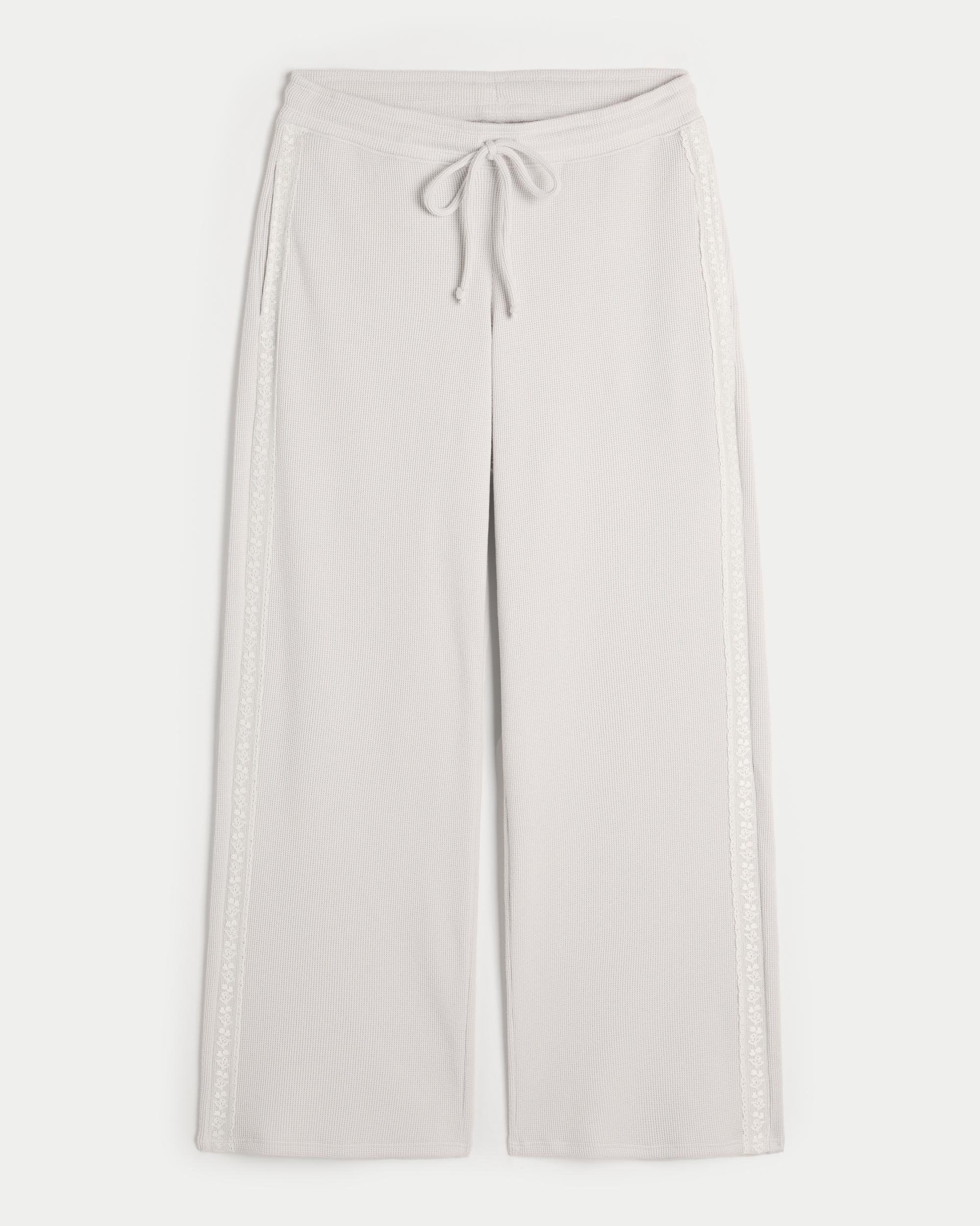 Gilly Hicks Waffle Lace Straight Pants Product Image