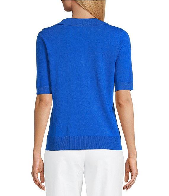 Investments Short Sleeve V-Neck Shirt Collar Top Product Image