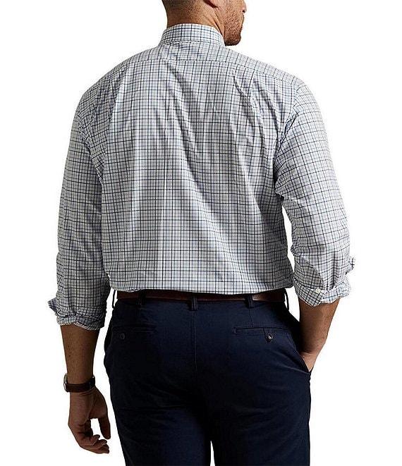 Polo Ralph Lauren Big & Tall Classic Tattersall Stretch Poplin Long Sleeve Woven Shirt Product Image