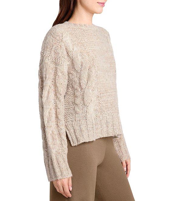 Splendid x Cella Jane Blog Cashblend Cable Knit Crew Neck Long Sleeve Pullover Sweater Product Image