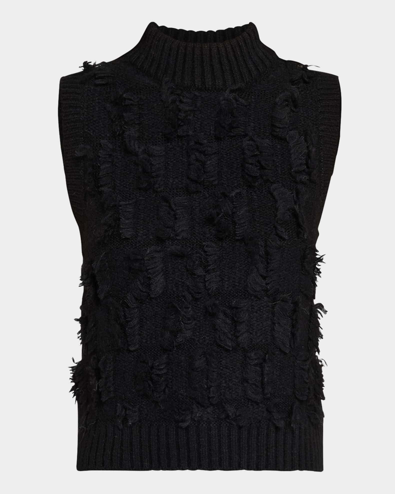 Stella Fringed Mock-Neck Knit Tank Product Image