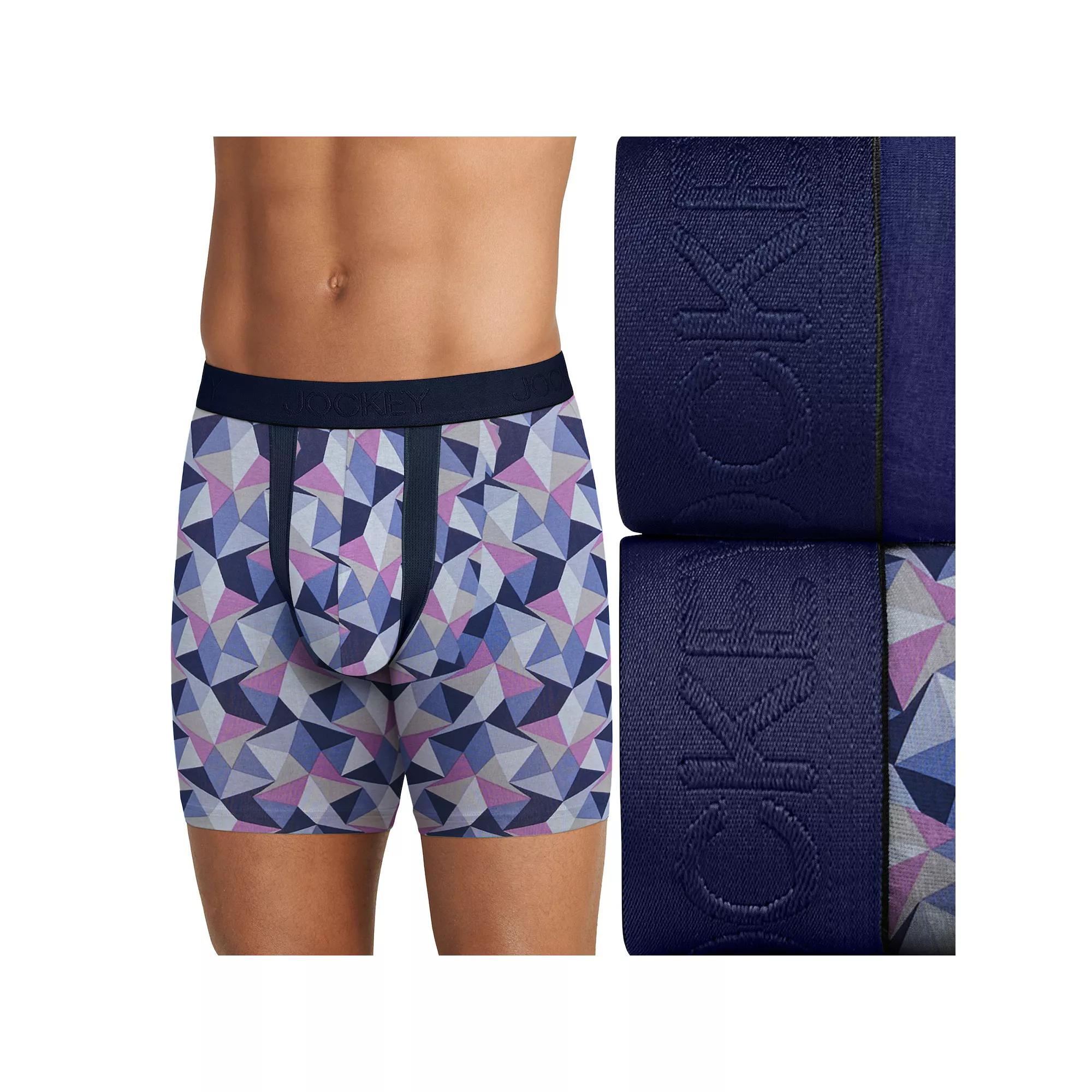 Big & Tall Jockey® 2-Pack Big Man Chafe Proof Pouch Cotton Stretch 6" Boxer Brief, Men's,  Product Image