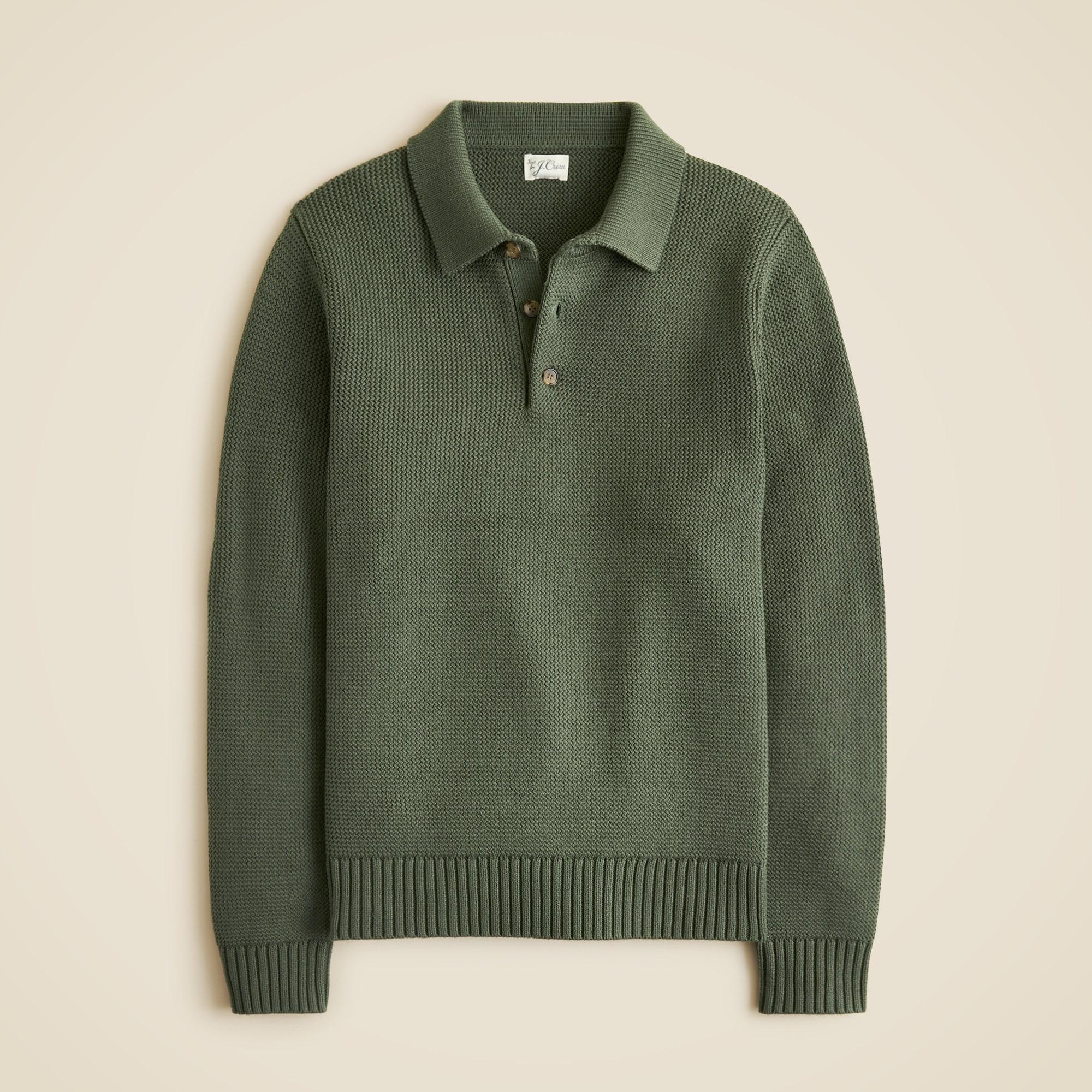 Cotton racking-stitch sweater-polo Product Image