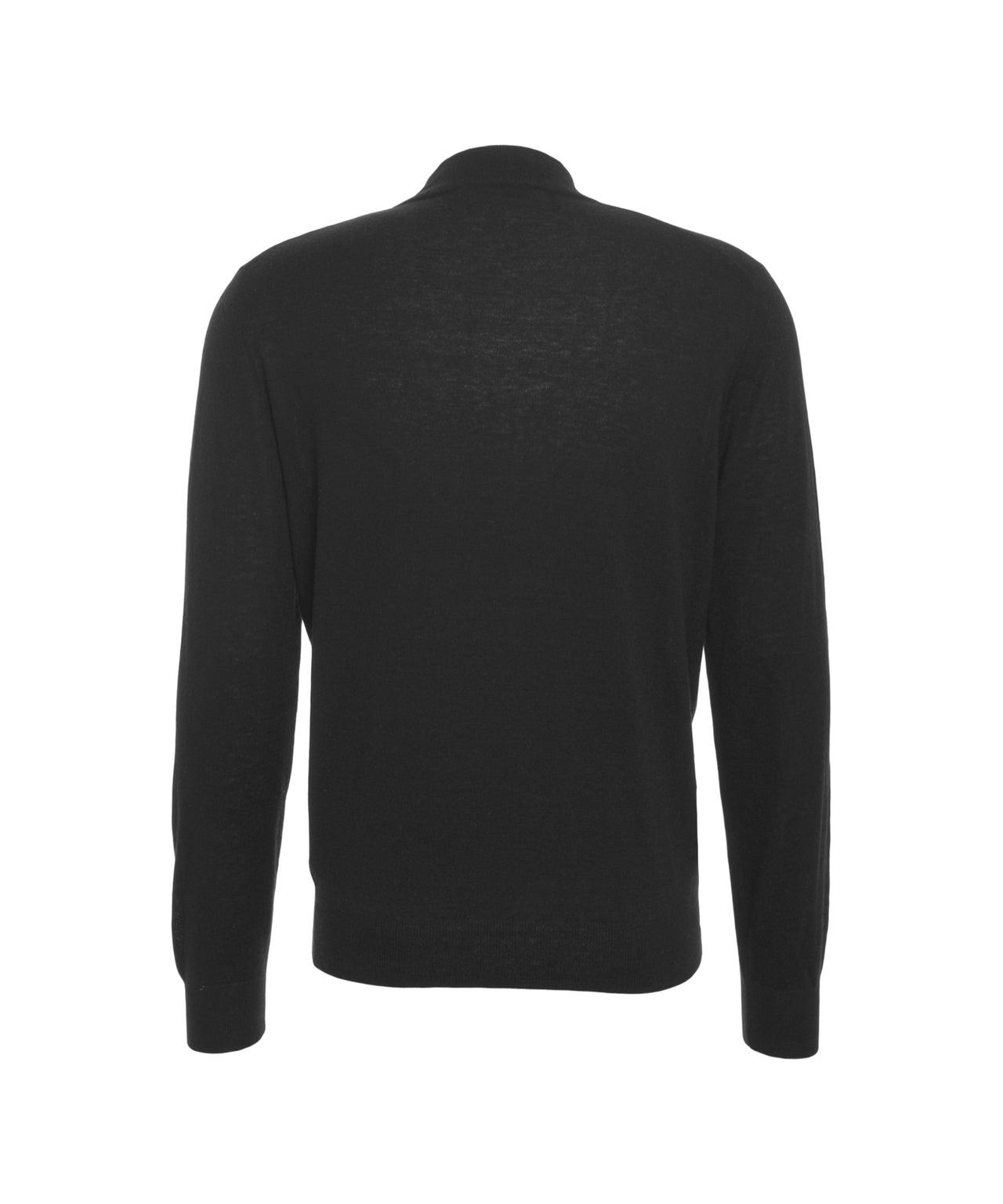 Knit sweater with stand-up collar Product Image