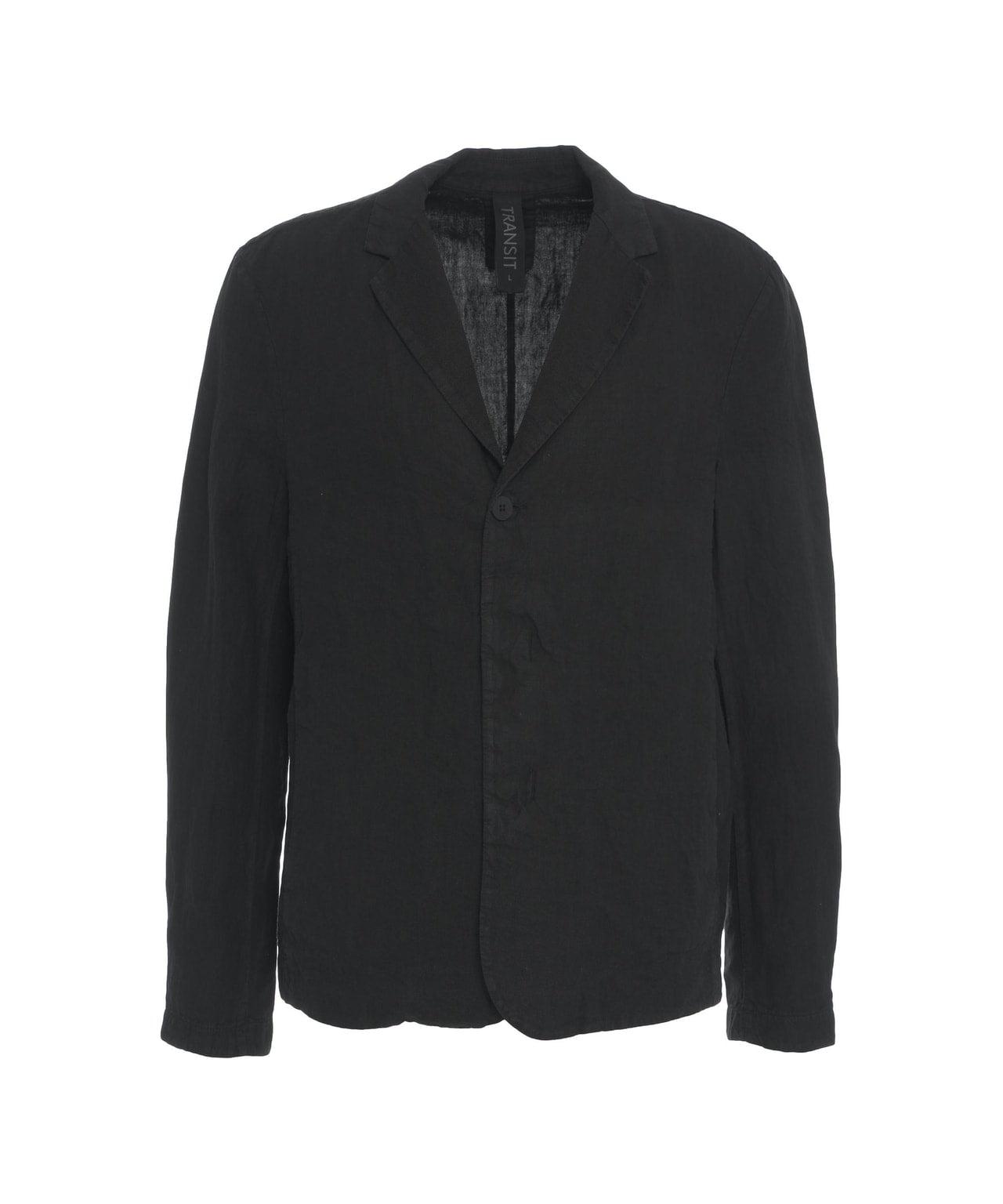 Single-breasted linen blazer Product Image