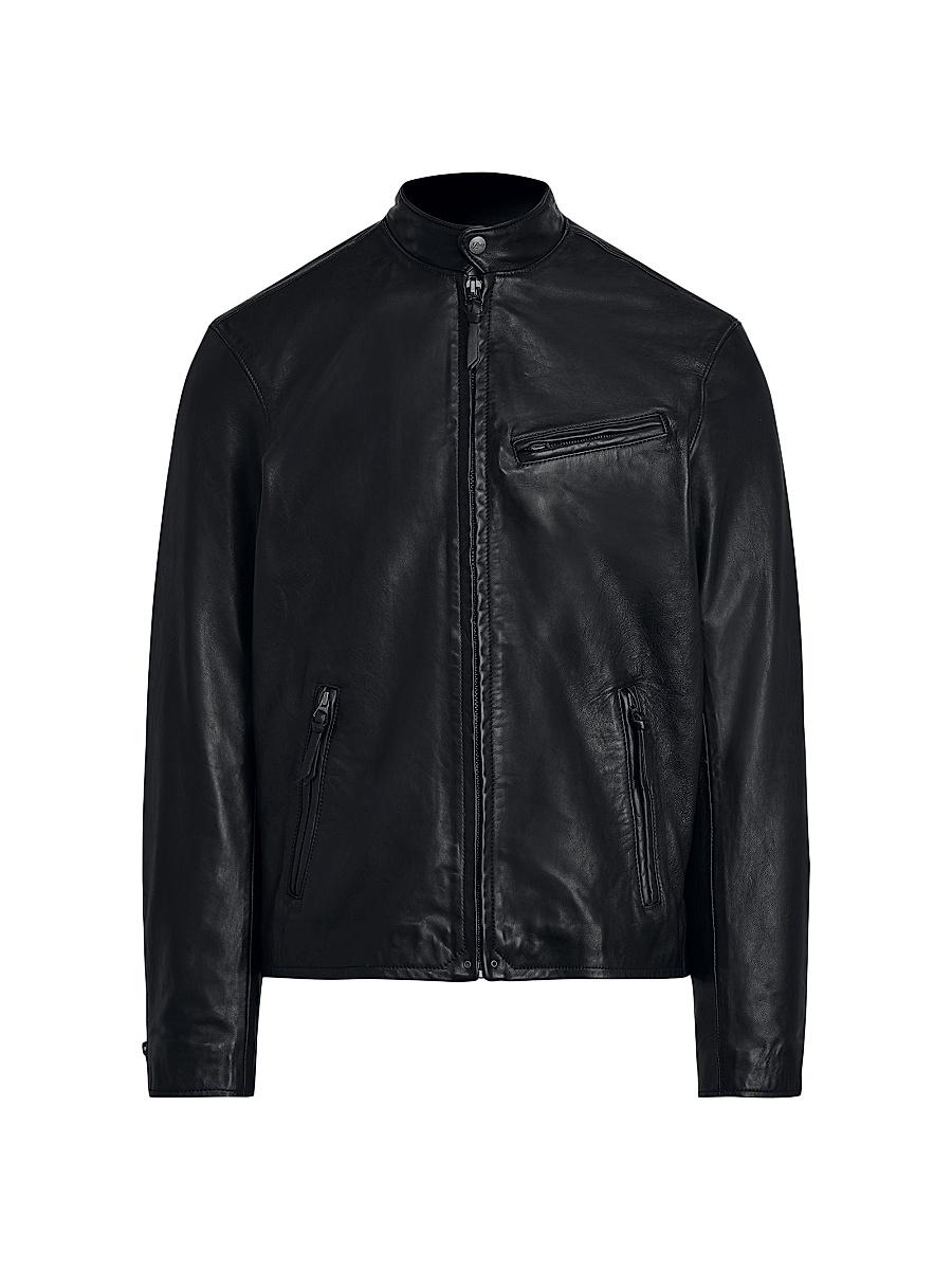 Mens Lambskin Caf Racer Jacket Product Image