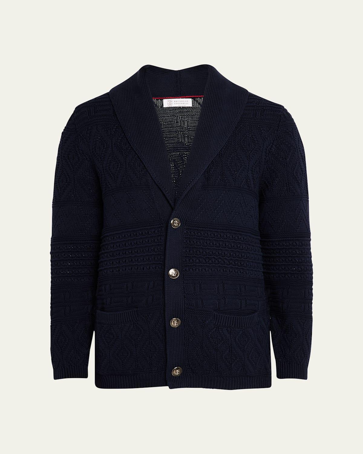 Men's Shawl Cable Knit Cardigan Product Image