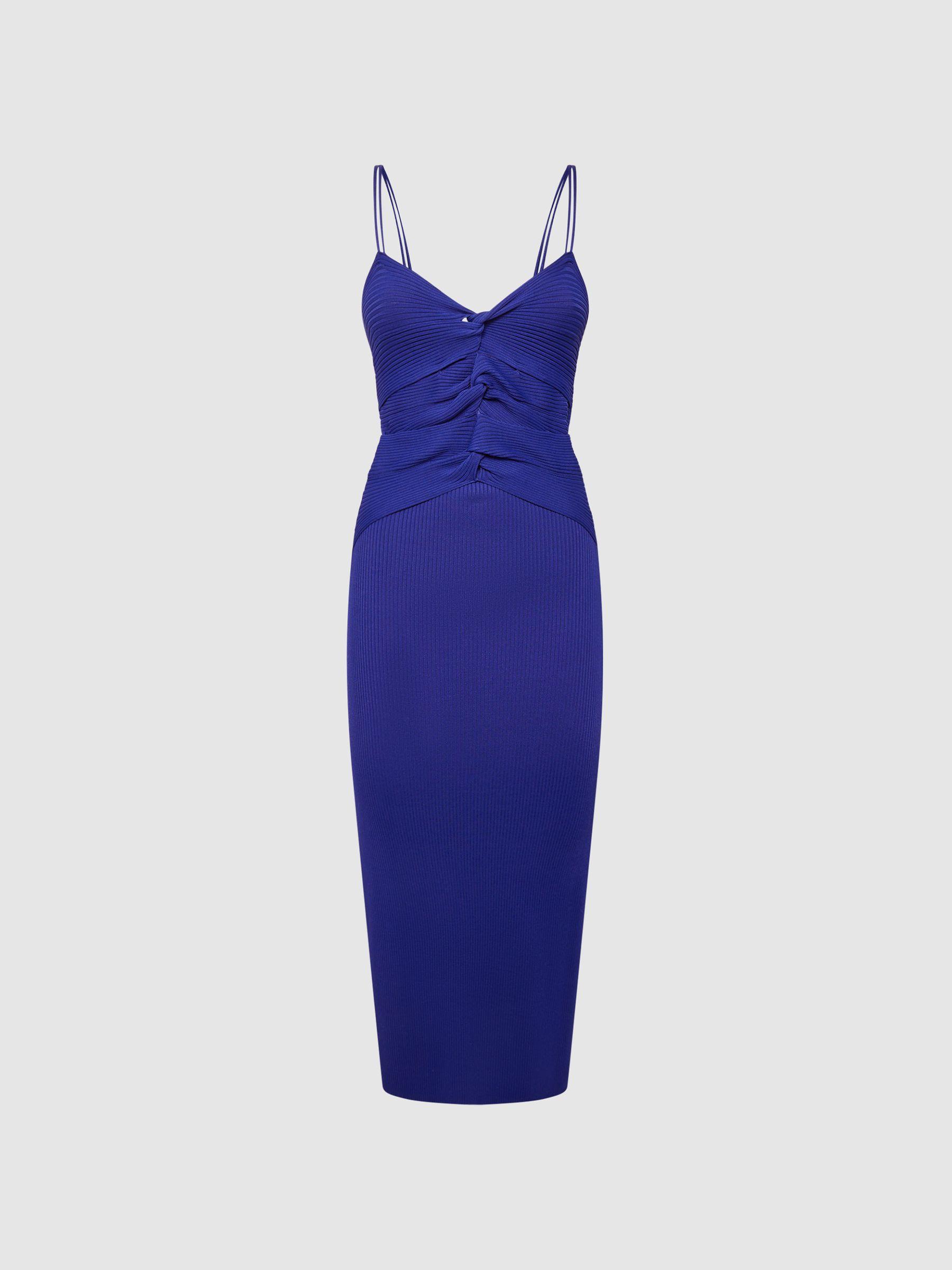 Knitted Bodycon Midi Dress in Purple Product Image