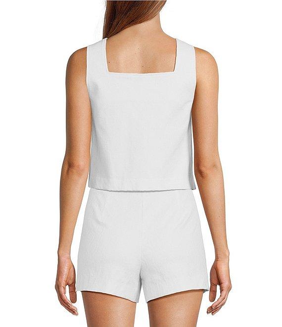 Trina Turk Cherrey Geometric Jacquard Square Neck Sleeveless Cooridinating Top Product Image