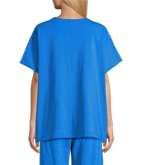 Bryn Walker Baxter Cotton Jersey V-Neck Short Sleeve Shirt Product Image