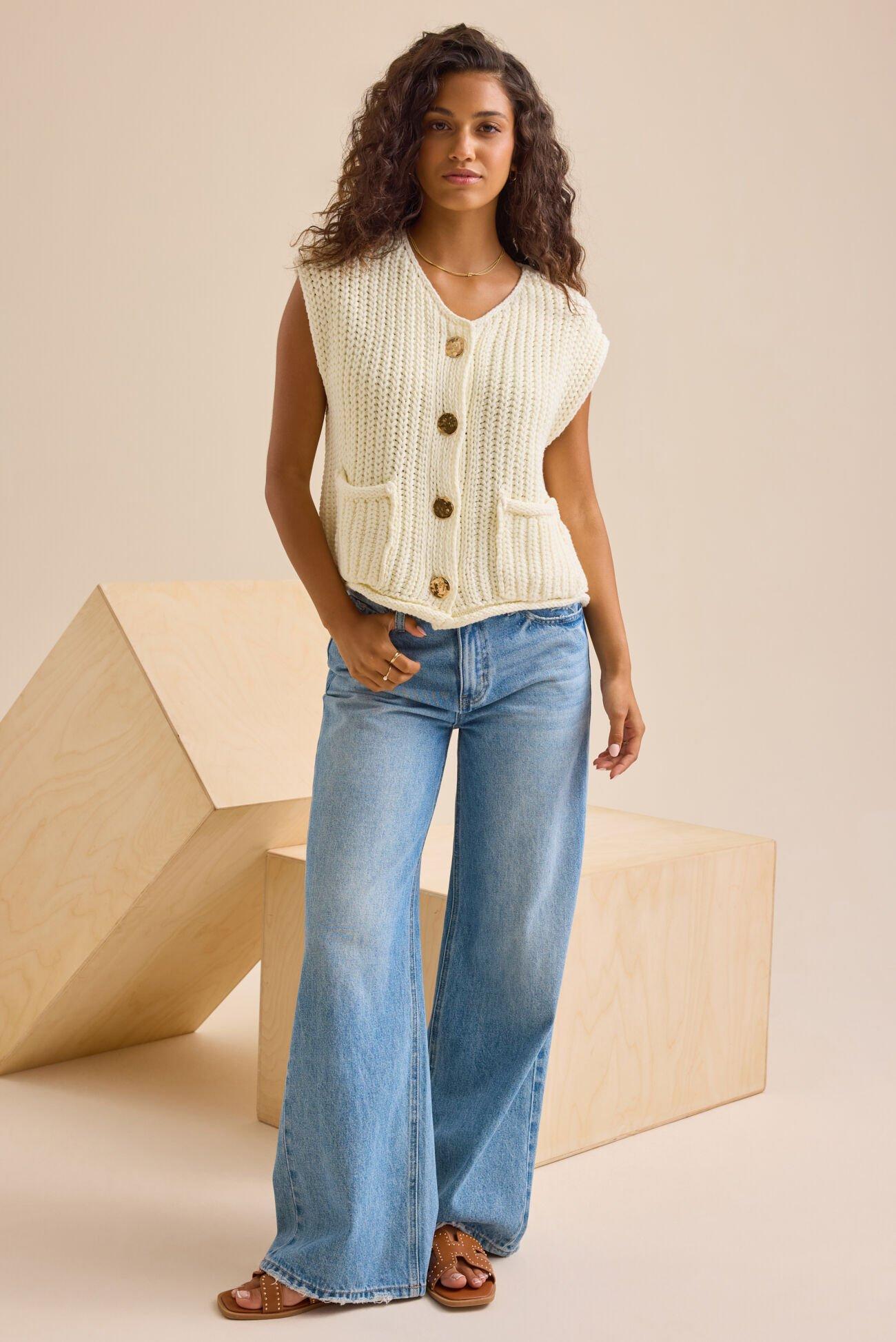 Nolan Cardigan Sweater Vest Product Image