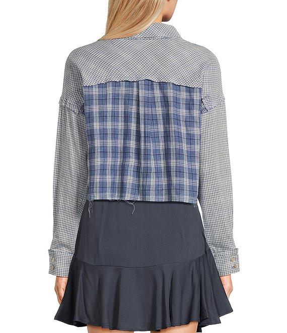 Coco + Jaimeson Long Sleeve Mix Plaid Shirt Product Image