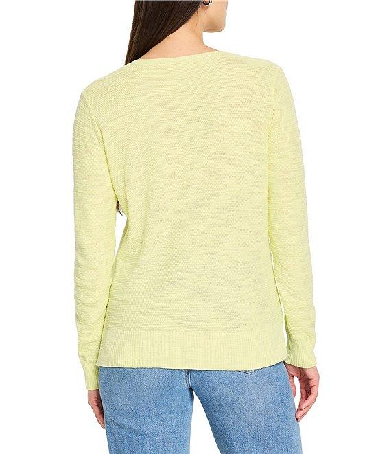NIC + ZOE Breezy Texture V-Neck Long Sleeve Sweater Product Image