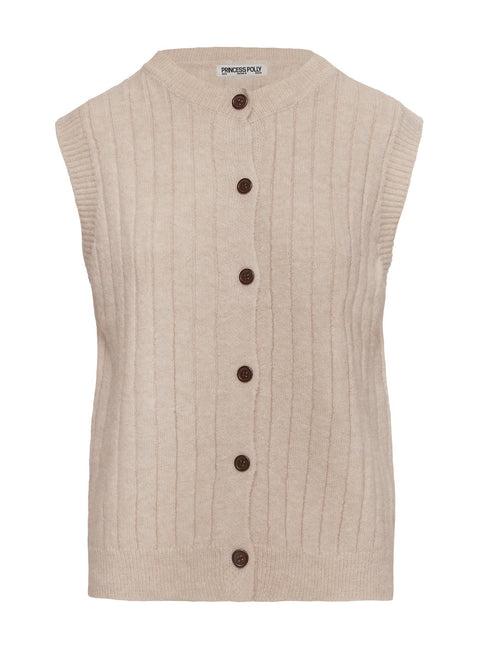 Brookvale Button Up Knit Vest Beige Product Image