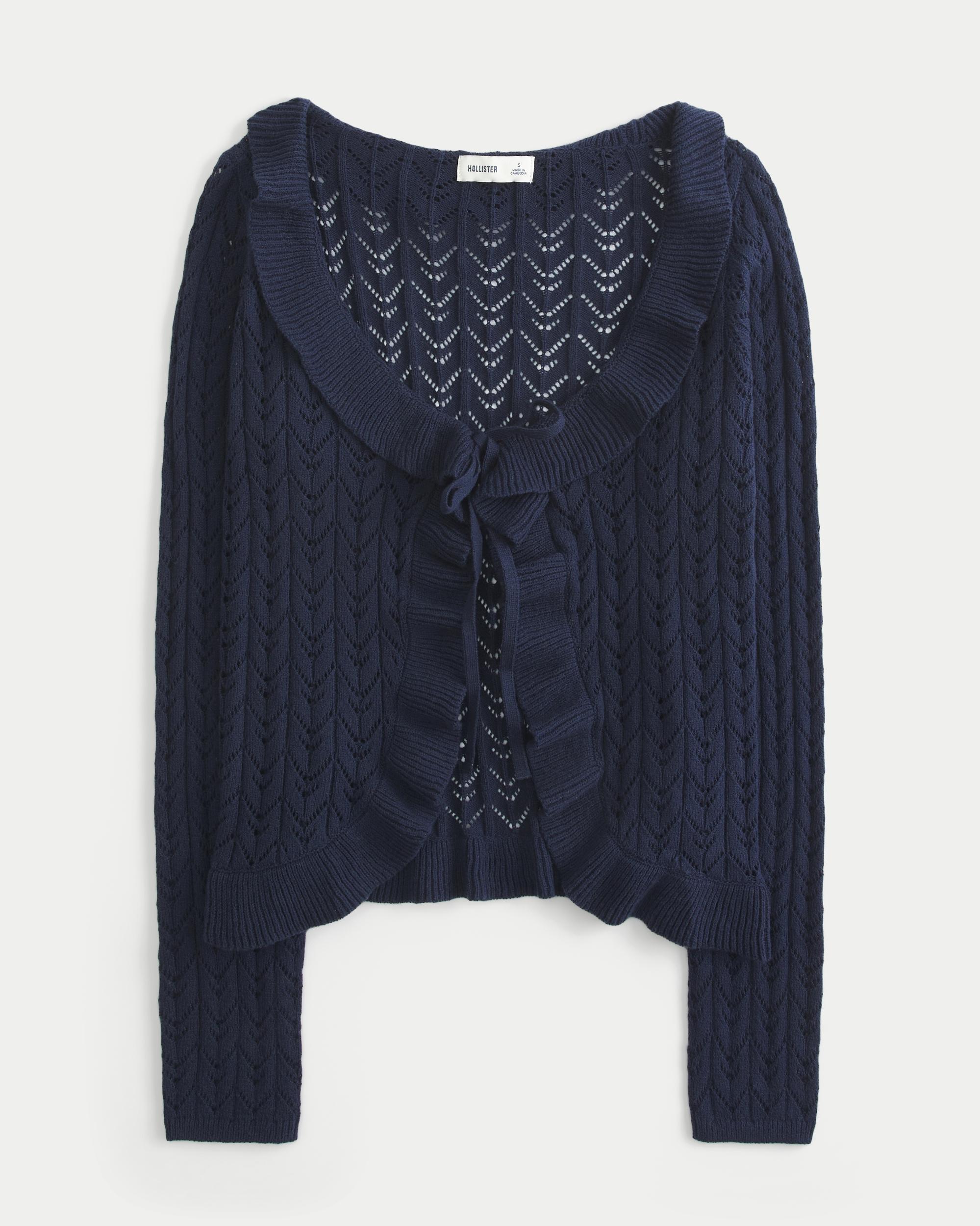Ruffle Tie-Front Cardigan Product Image