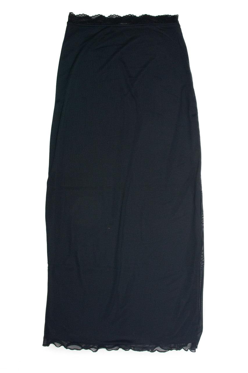 Black Mesh Midi Skirt Product Image