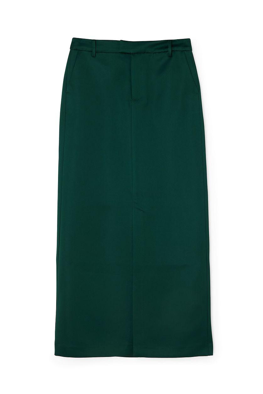 Satin Straight Maxi Skirt Product Image