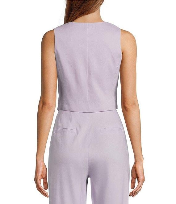 Antonio Melani Coordinating Melinda V-Neck Linen Blend Vest Product Image