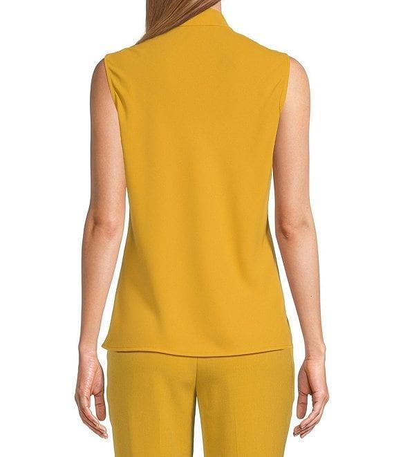 Kasper Tie Front Neck Sleeveless Blouse Product Image
