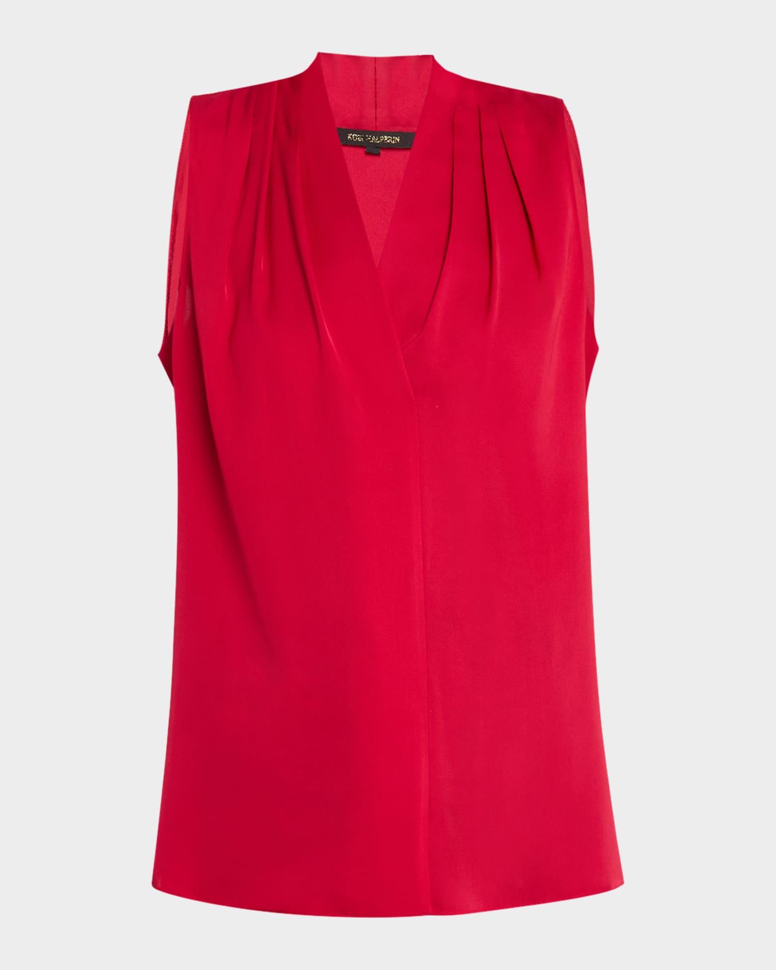 Womens Mila Sleeveless Silk-Blend Blouse Product Image