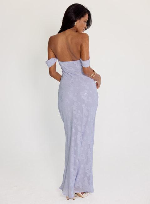 Azura Off The Shoulder Maxi Dress Lilac Product Image