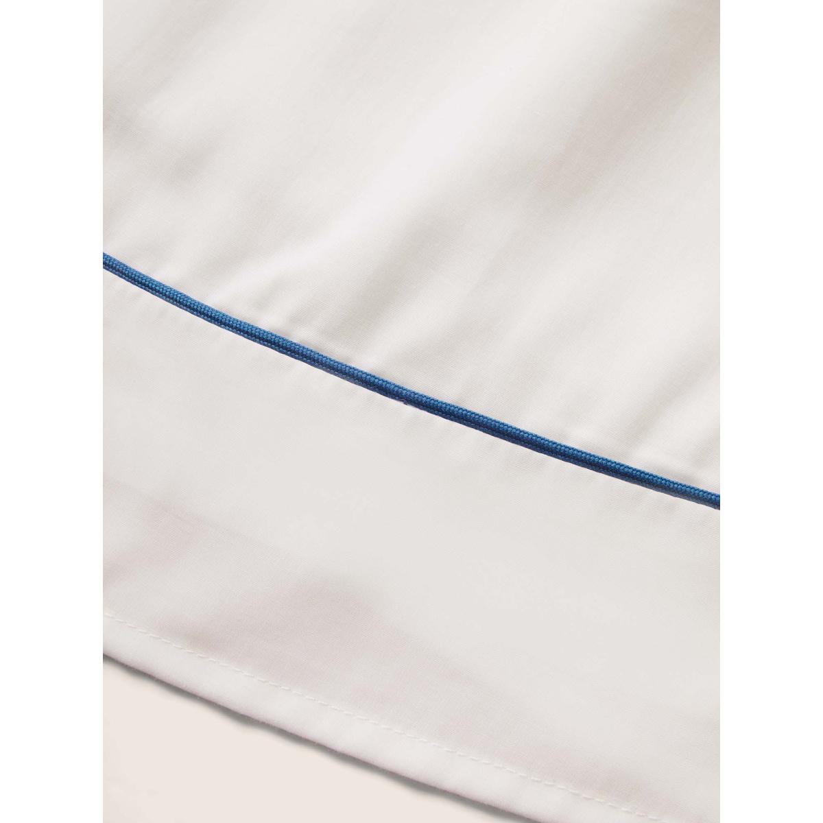 Plus Size Contrast Trim Shirred Gathered Tank Top Women Originalwhite Casual Gathered Round Neck Everyday Tank Tops Camis BloomChic 10/M Product Image