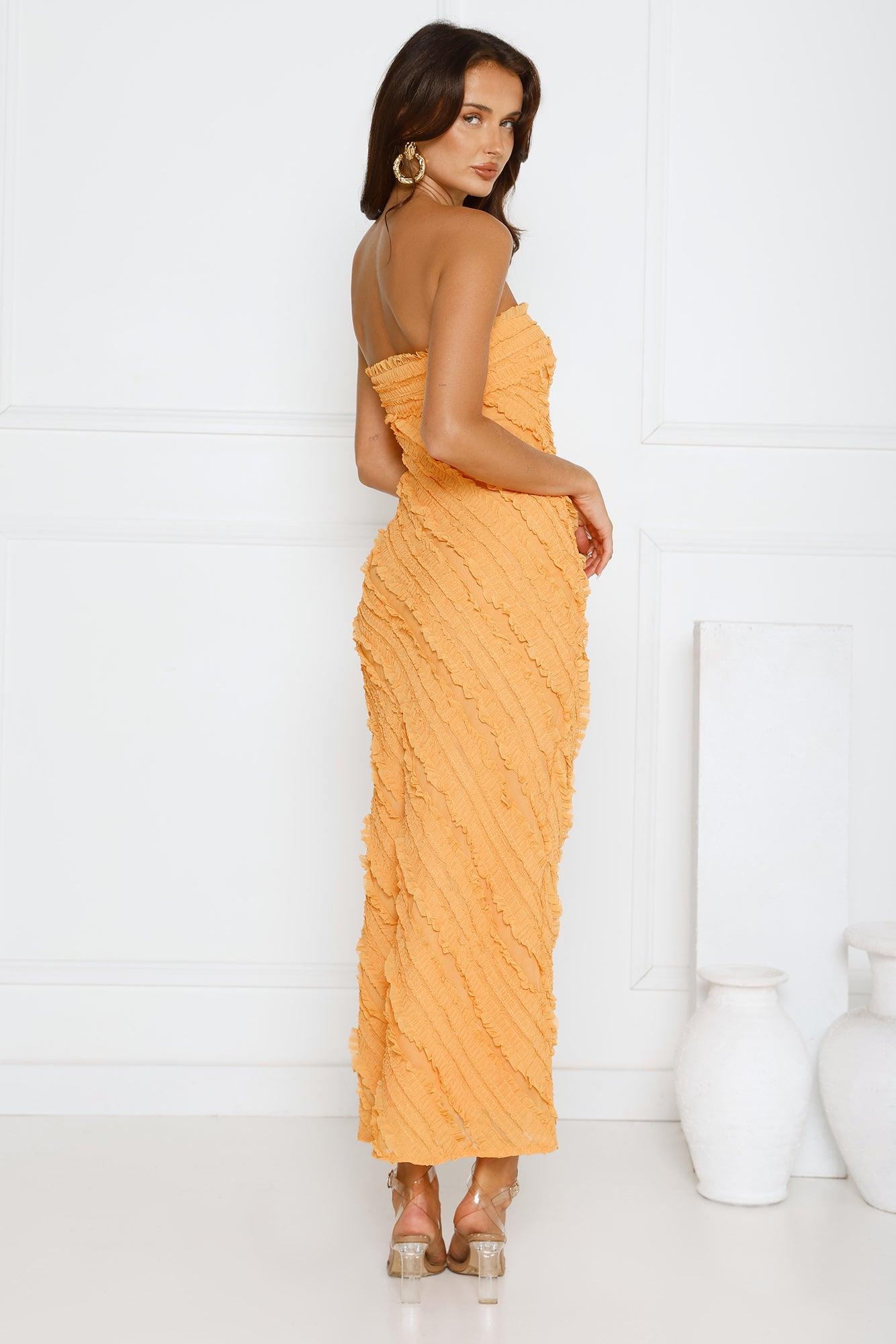 Daydream Delight Strapless Maxi Dress Orange Product Image