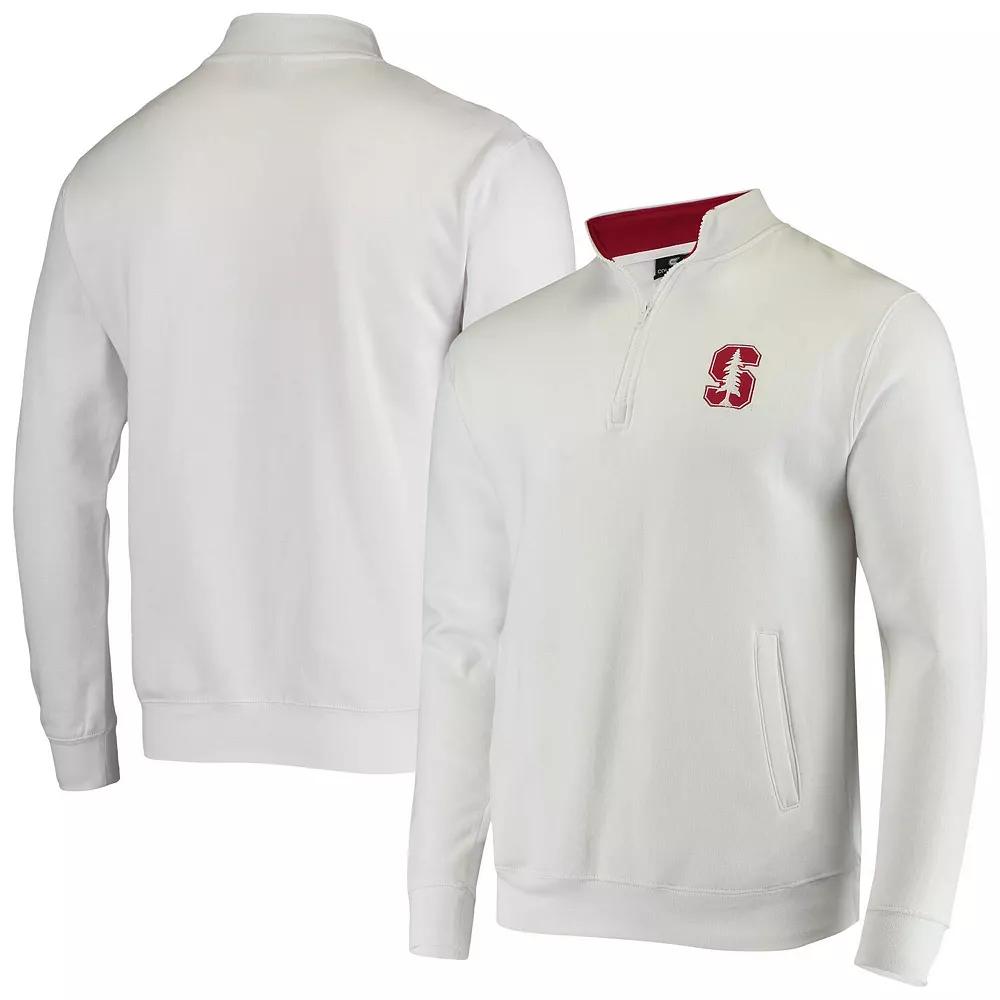 Men's Colosseum White Stanford Cardinal Tortugas Logo Quarter-Zip Jacket, Size: 2XL Product Image