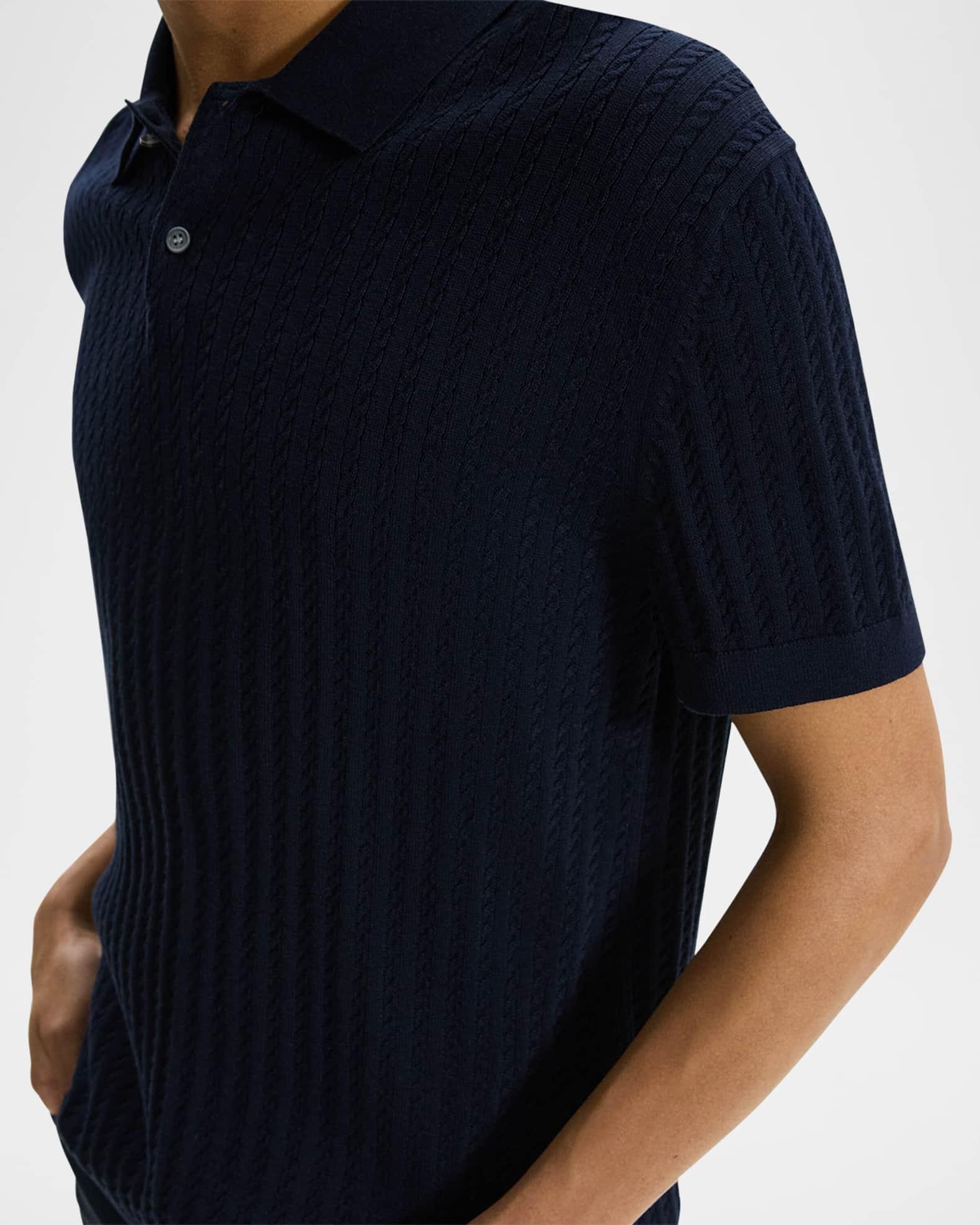 Men's Cable-Knit Polo Sweater Product Image