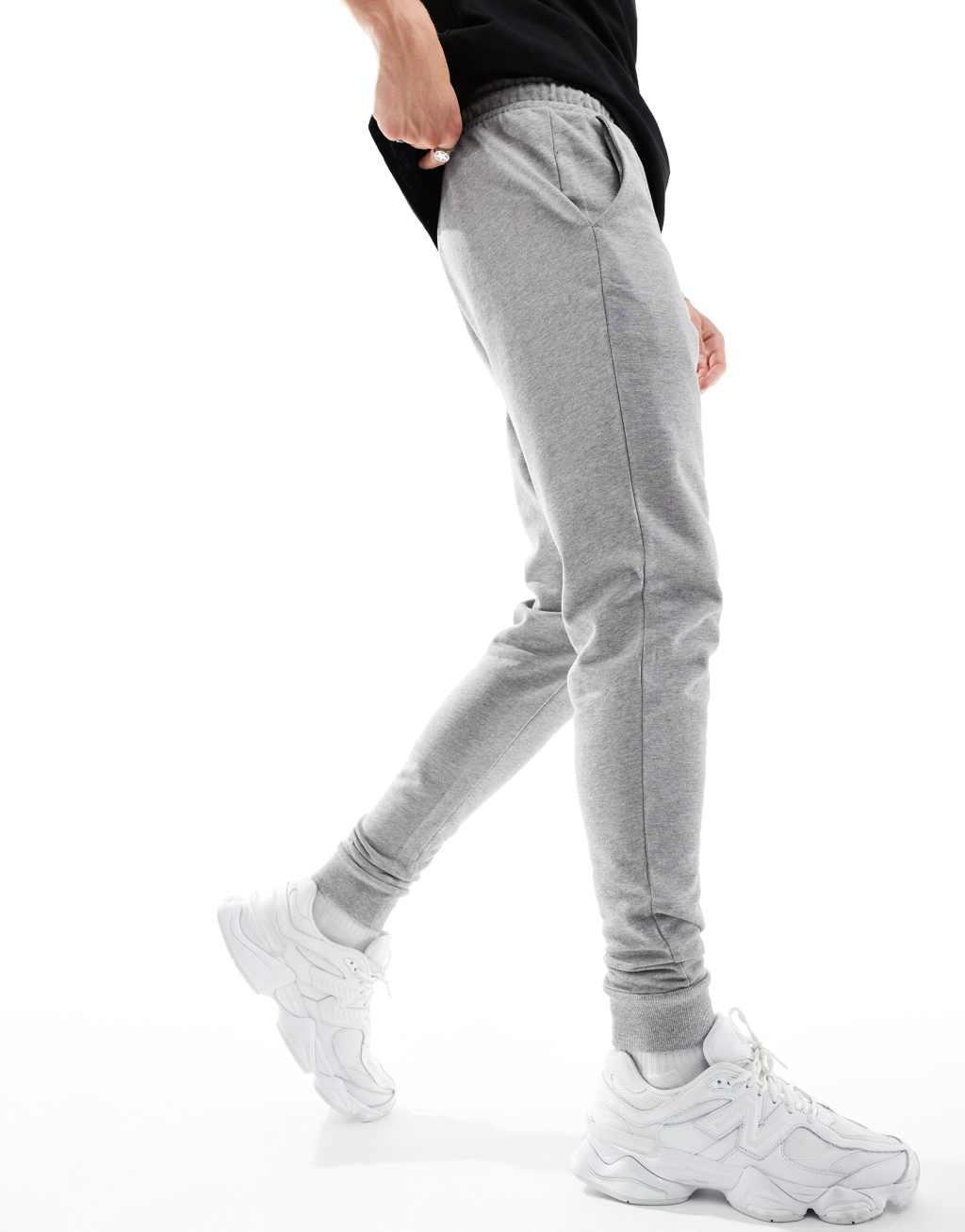 ASOS DESIGN essential skinny sweatpants in heather gray Product Image