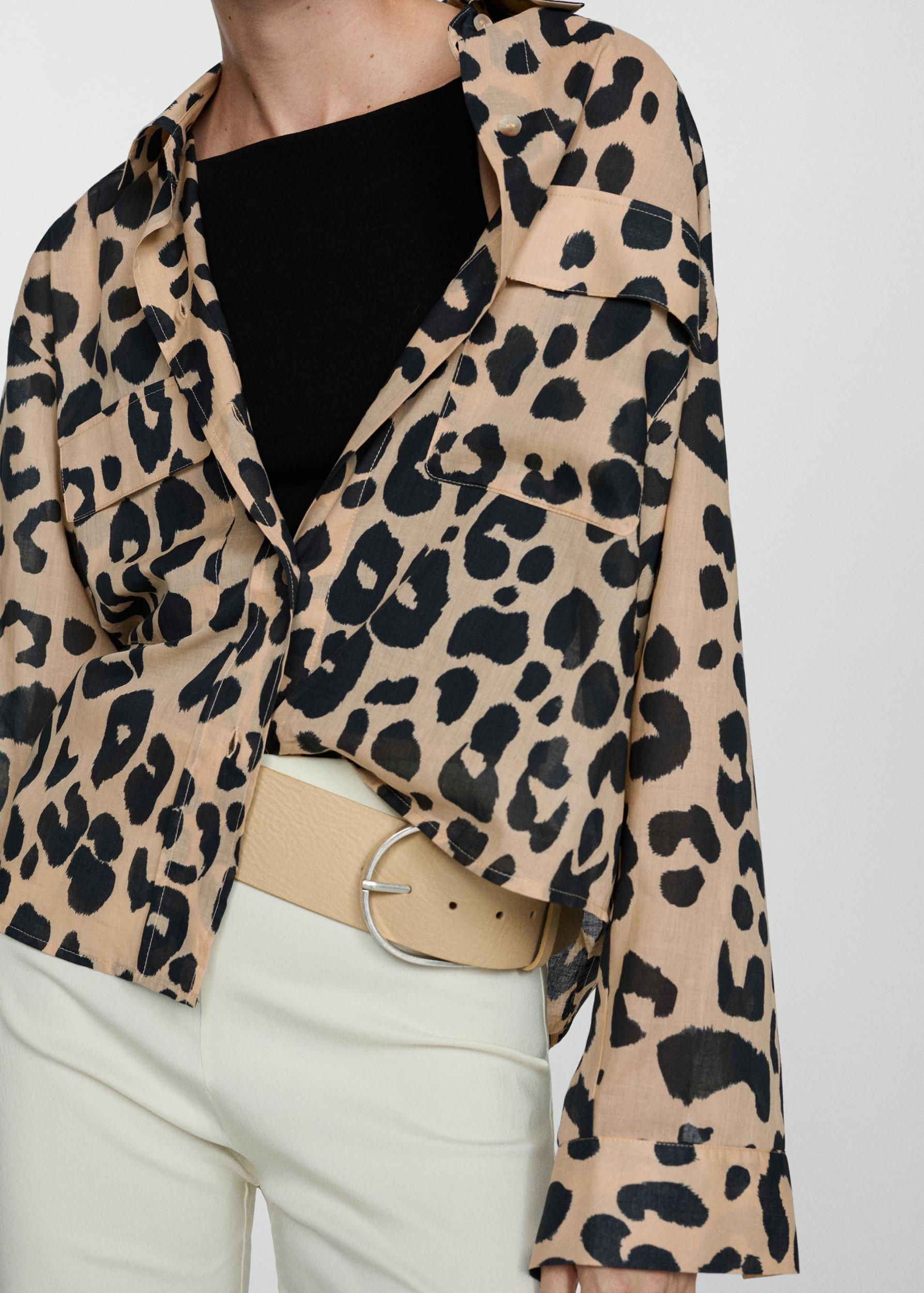Animal print shirt - Women | MANGO USA Product Image